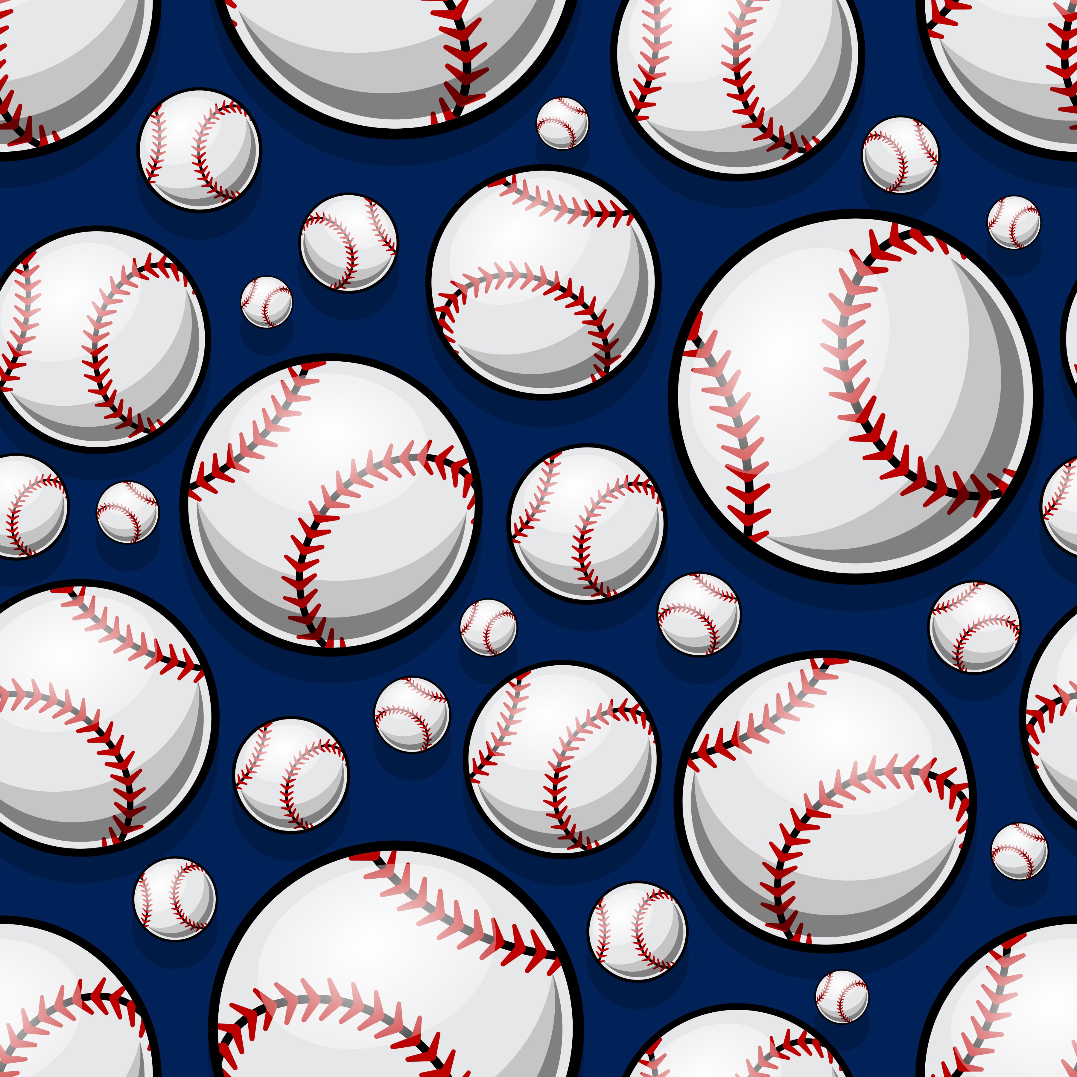 Baseball Nail Wraps | Baseballs over a Royal Blue Background