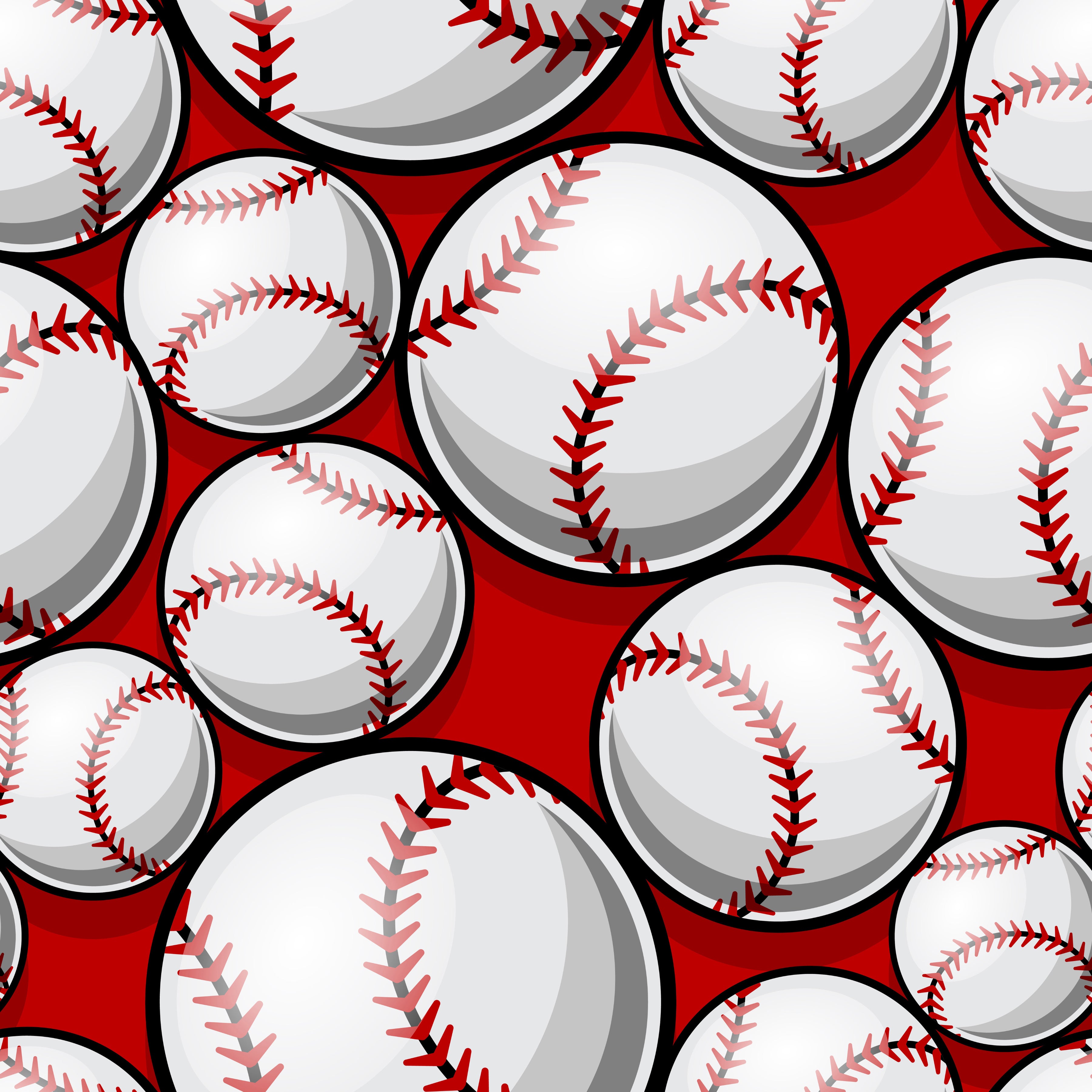 Baseball Red Background Pattern Vinyl 12" x 12" - The Vinyl Haus