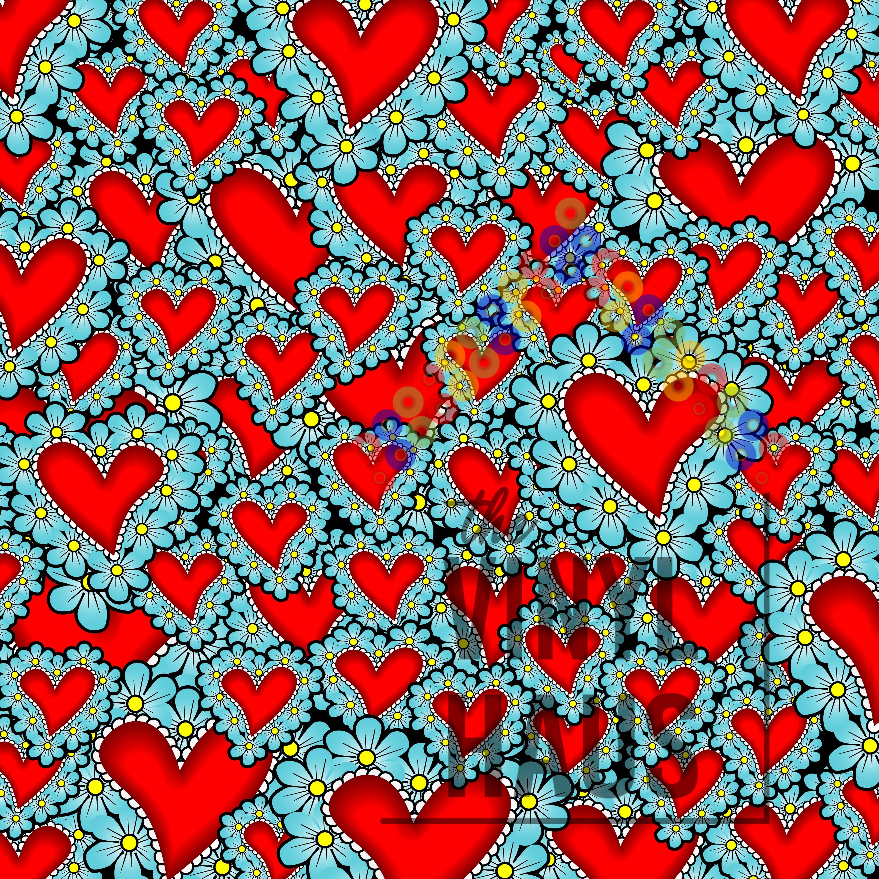 Day of the Dead Hearts Pattern Vinyl 12" x 12" - The Vinyl Haus