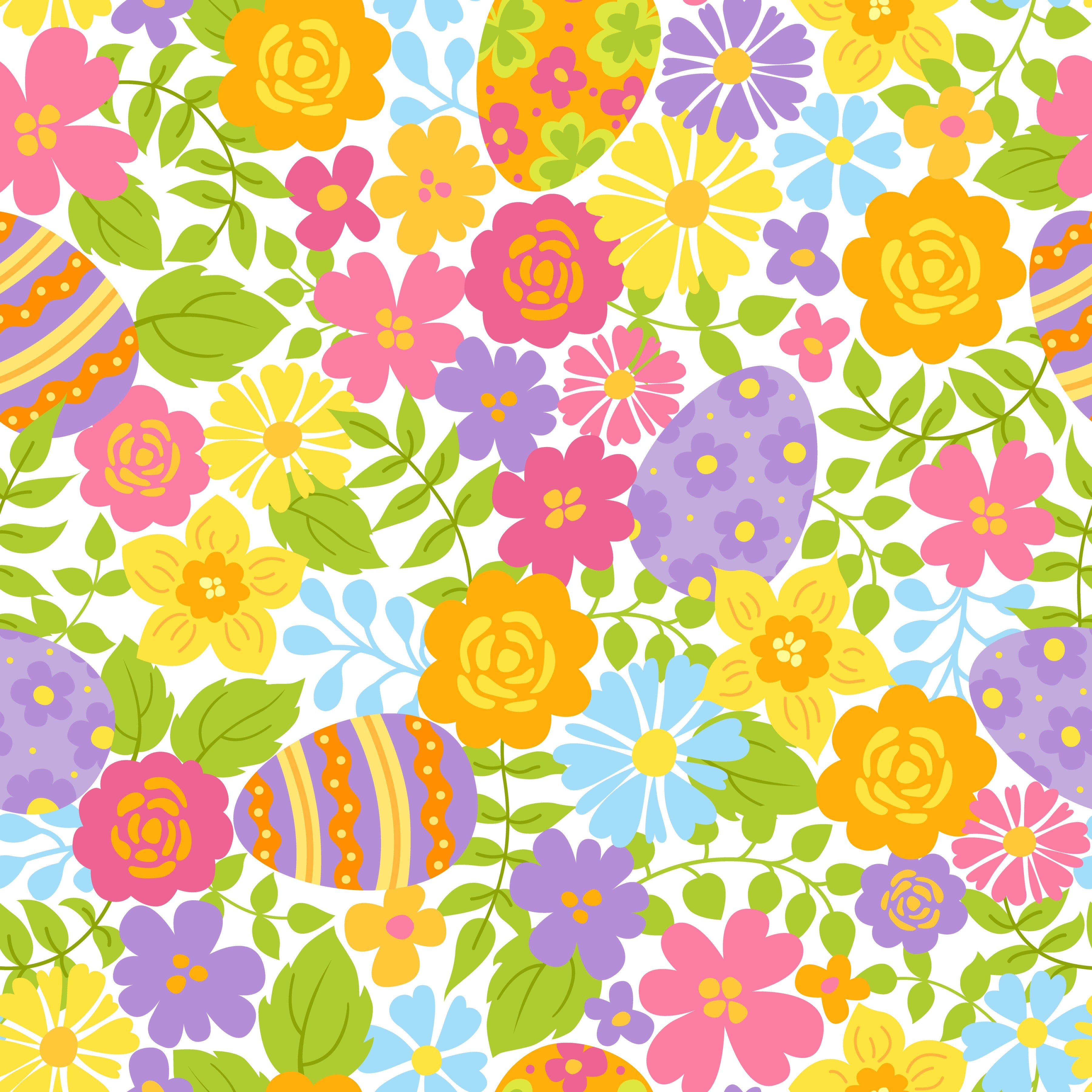 Easter Eggs and Flowers Pattern Vinyl 12" x 12" - The Vinyl Haus