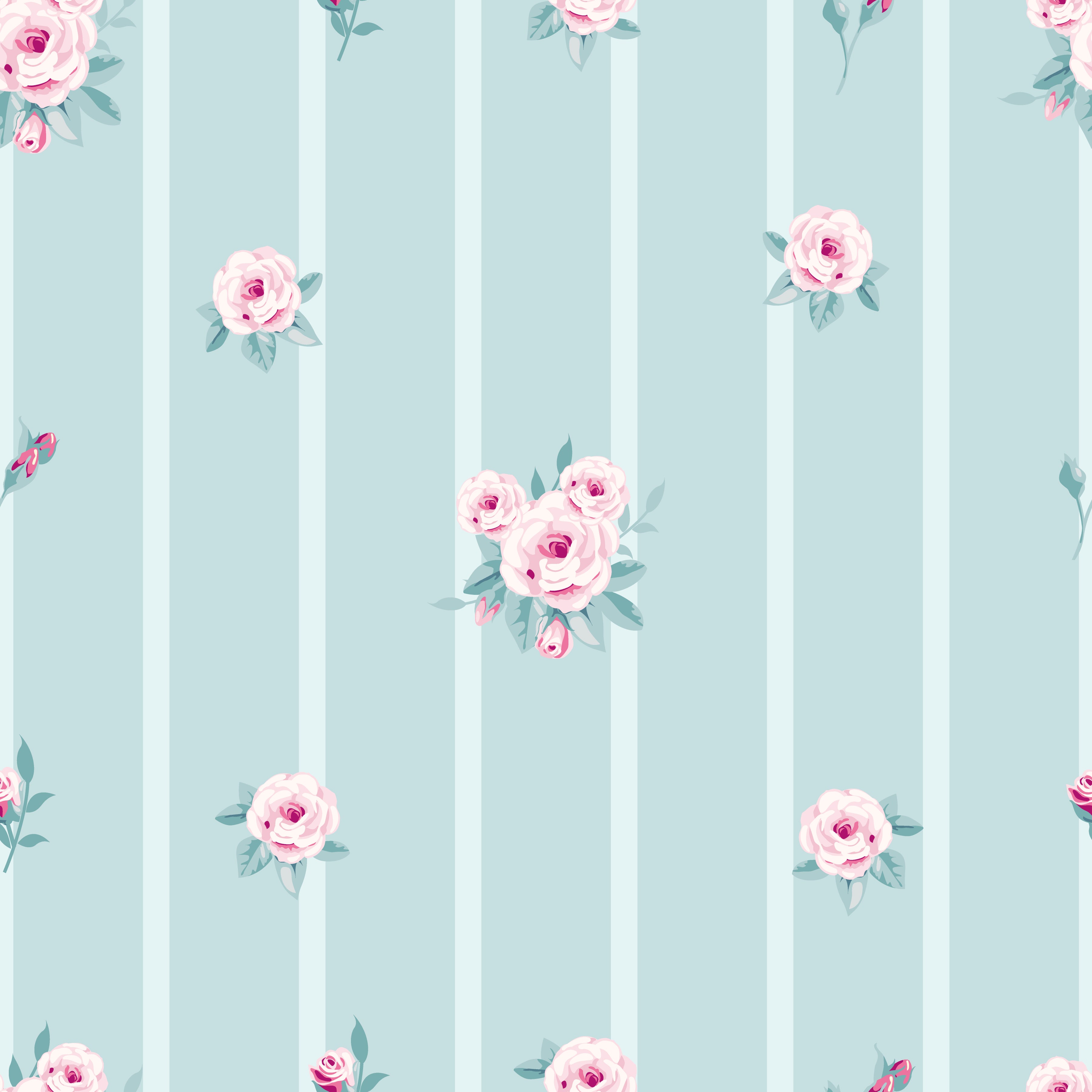 Pastel Roses with Stripes Pattern Vinyl 12" x 12" - The Vinyl Haus