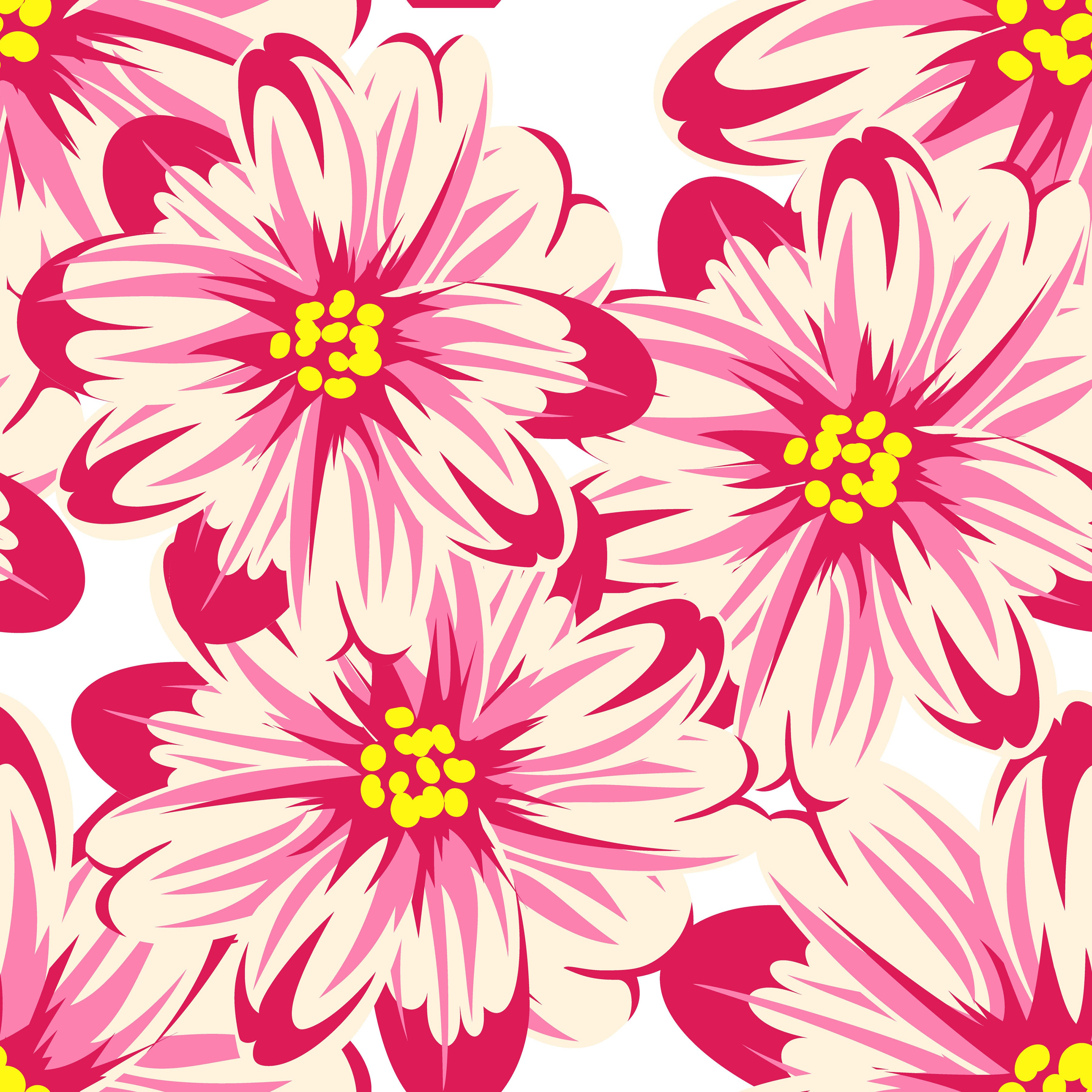 Large Tropical Flowers Pattern Vinyl 12" x 12" - The Vinyl Haus