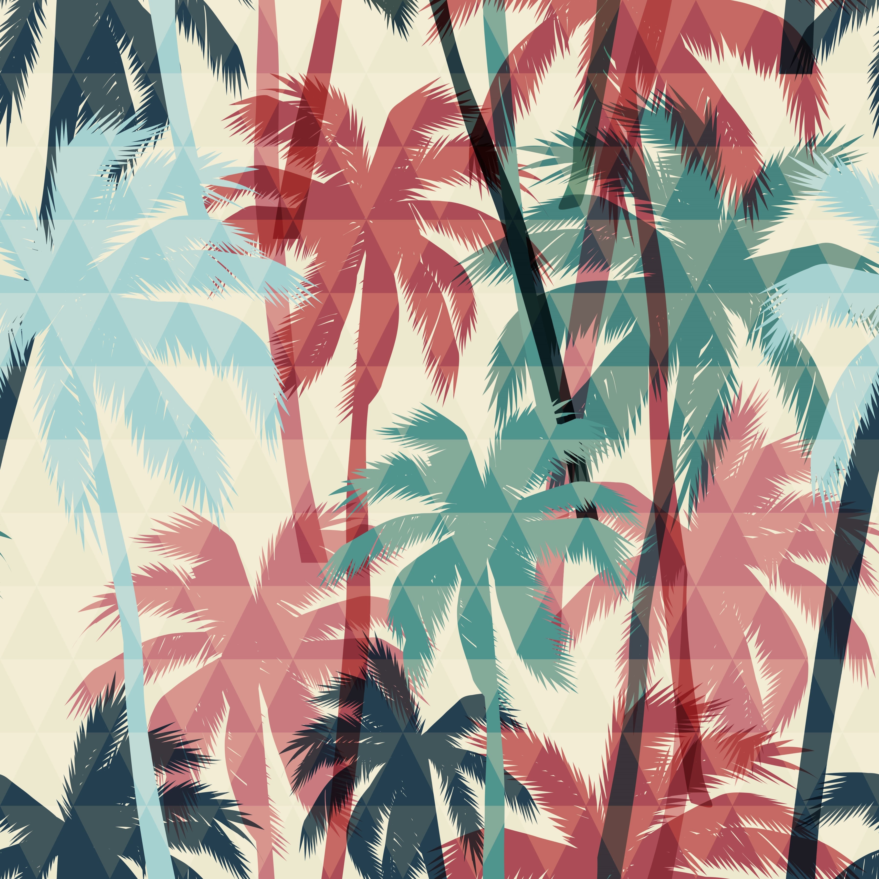 Retro Abstract Palm Trees Pattern Vinyl 12" x 12" - The Vinyl Haus