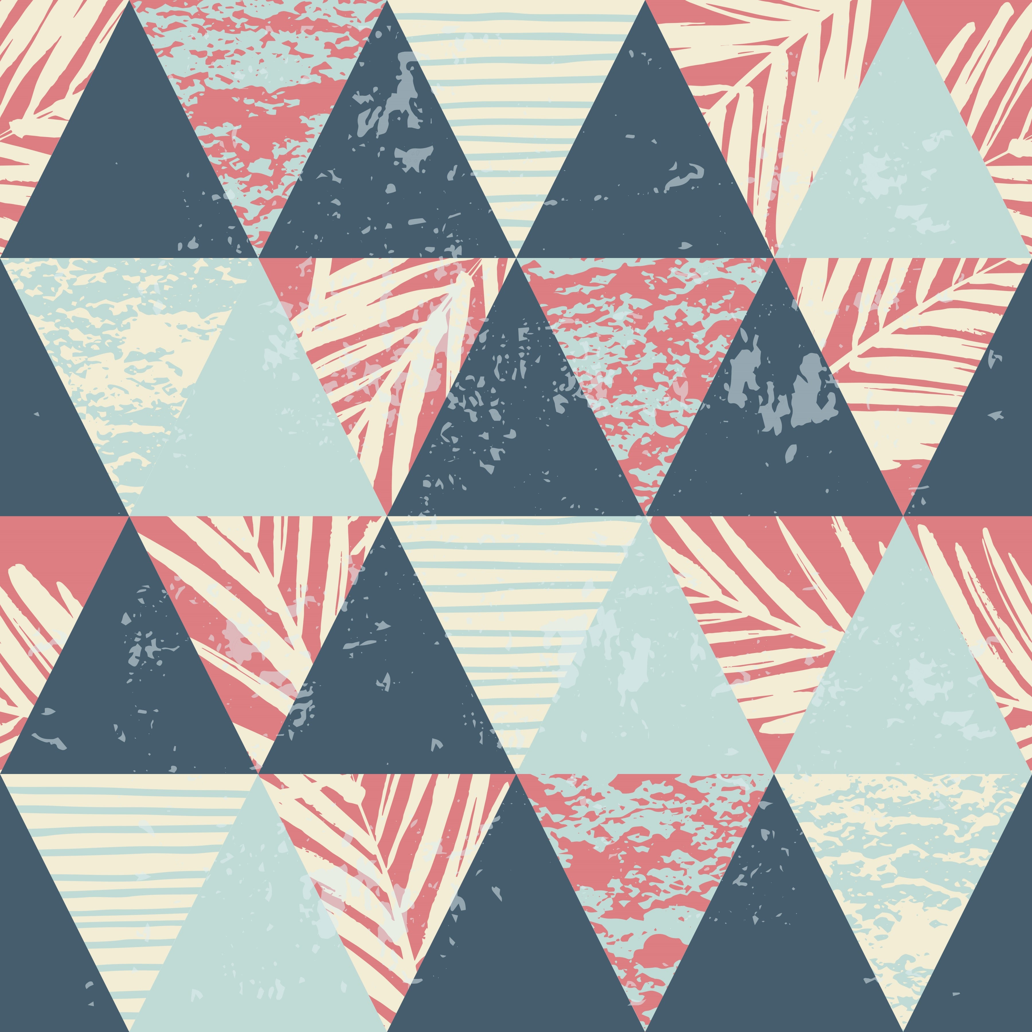 Retro Abstract Palm Trees in Triangles Pattern Vinyl 12" x 12" - The Vinyl Haus