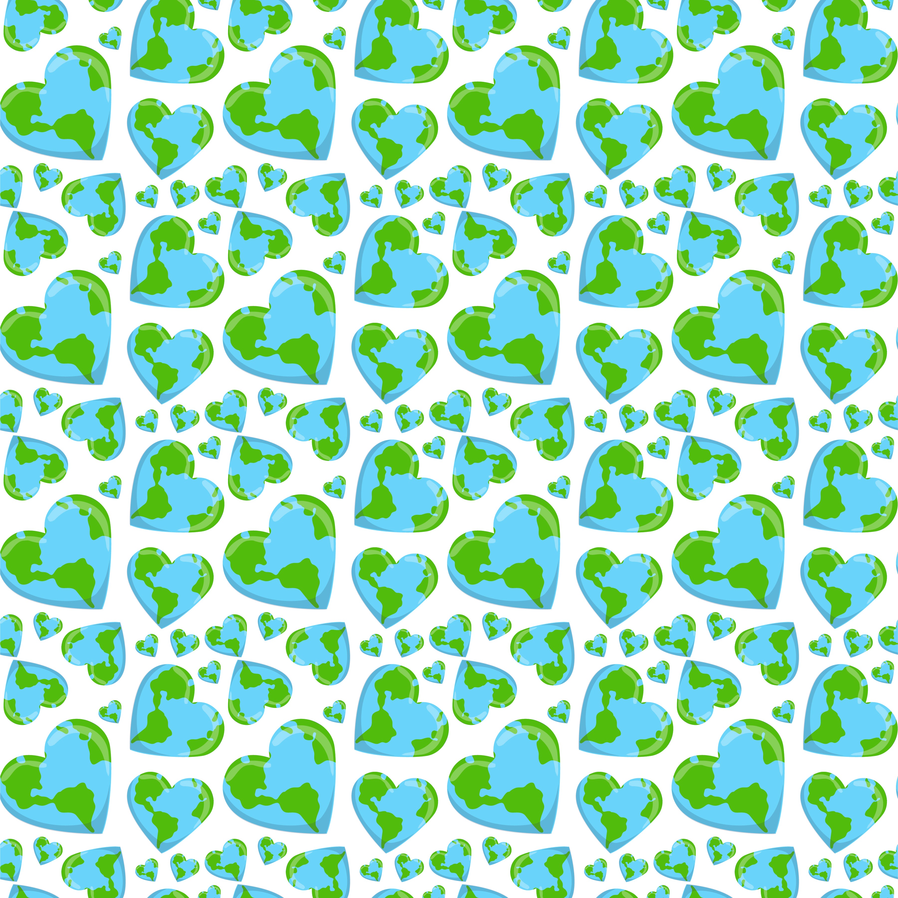 Earth Day Hearts Pattern Vinyl 12" x 12" - The Vinyl Haus
