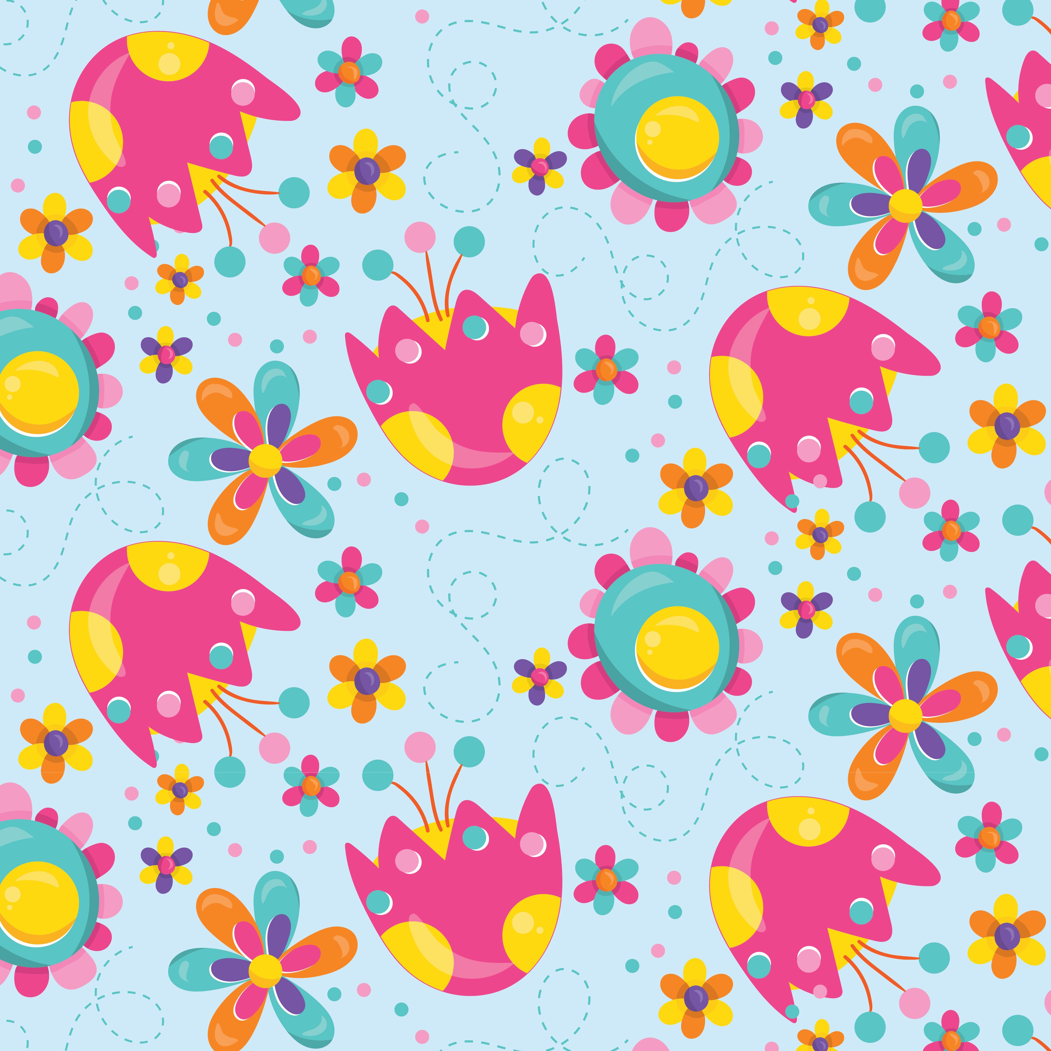 Spring Flowers and Bugs Pattern Vinyl 12" x 12" - The Vinyl Haus