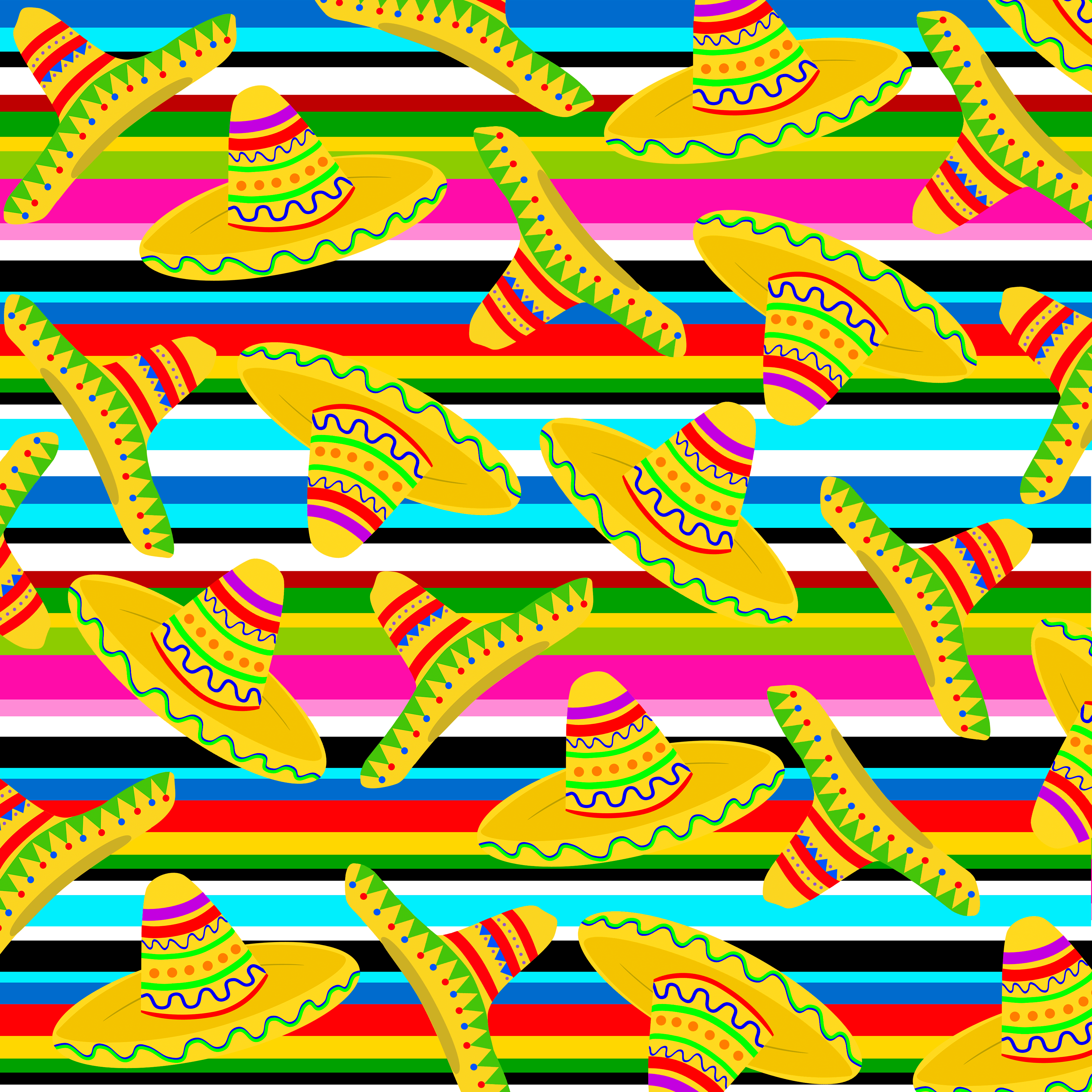 Serape and Sombreros Pattern Vinyl 12" x 12" - The Vinyl Haus