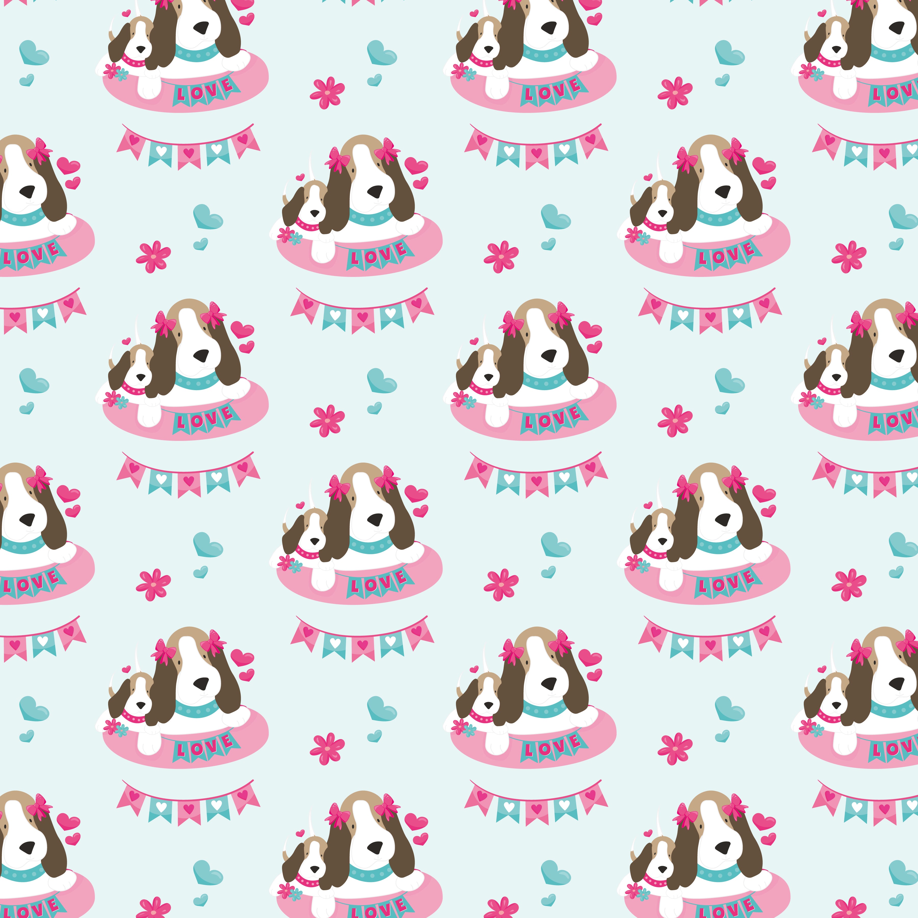 Mother and Baby Dogs Pattern Vinyl 12" x 12" - The Vinyl Haus
