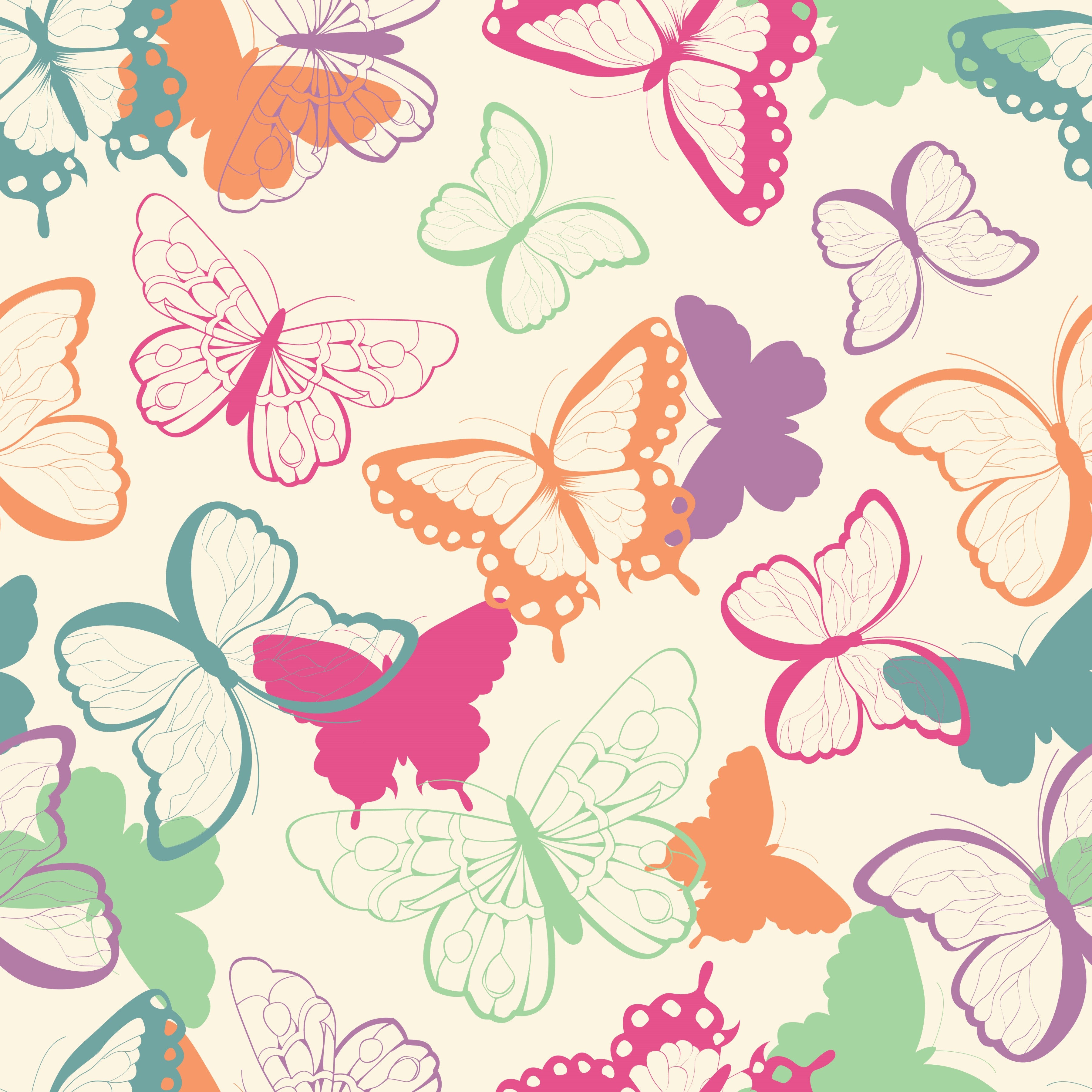 Butterflies on Light Background Pattern Vinyl 12" x 12" - The Vinyl Haus