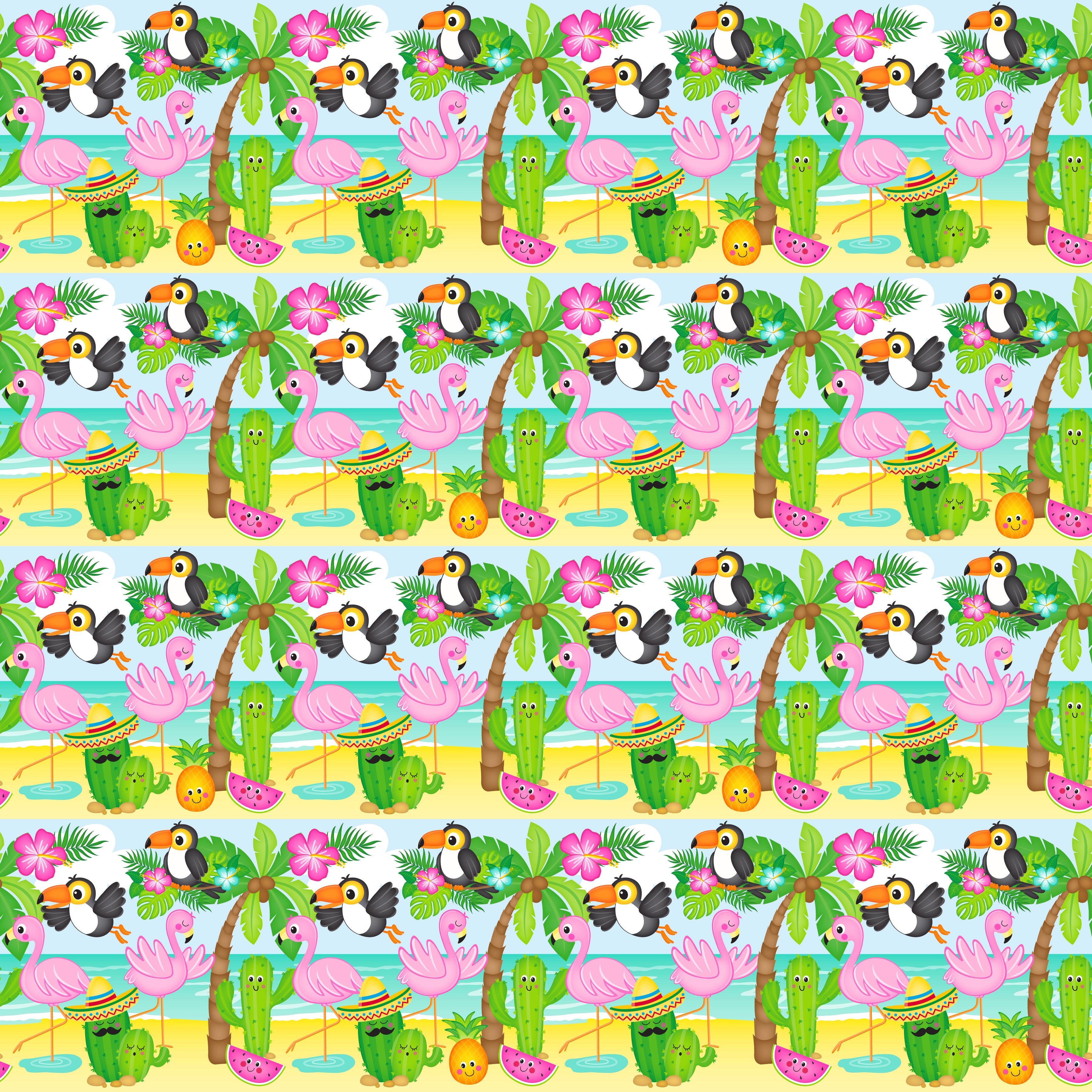 Tropical Friends Pattern Vinyl 12" x 12" - The Vinyl Haus