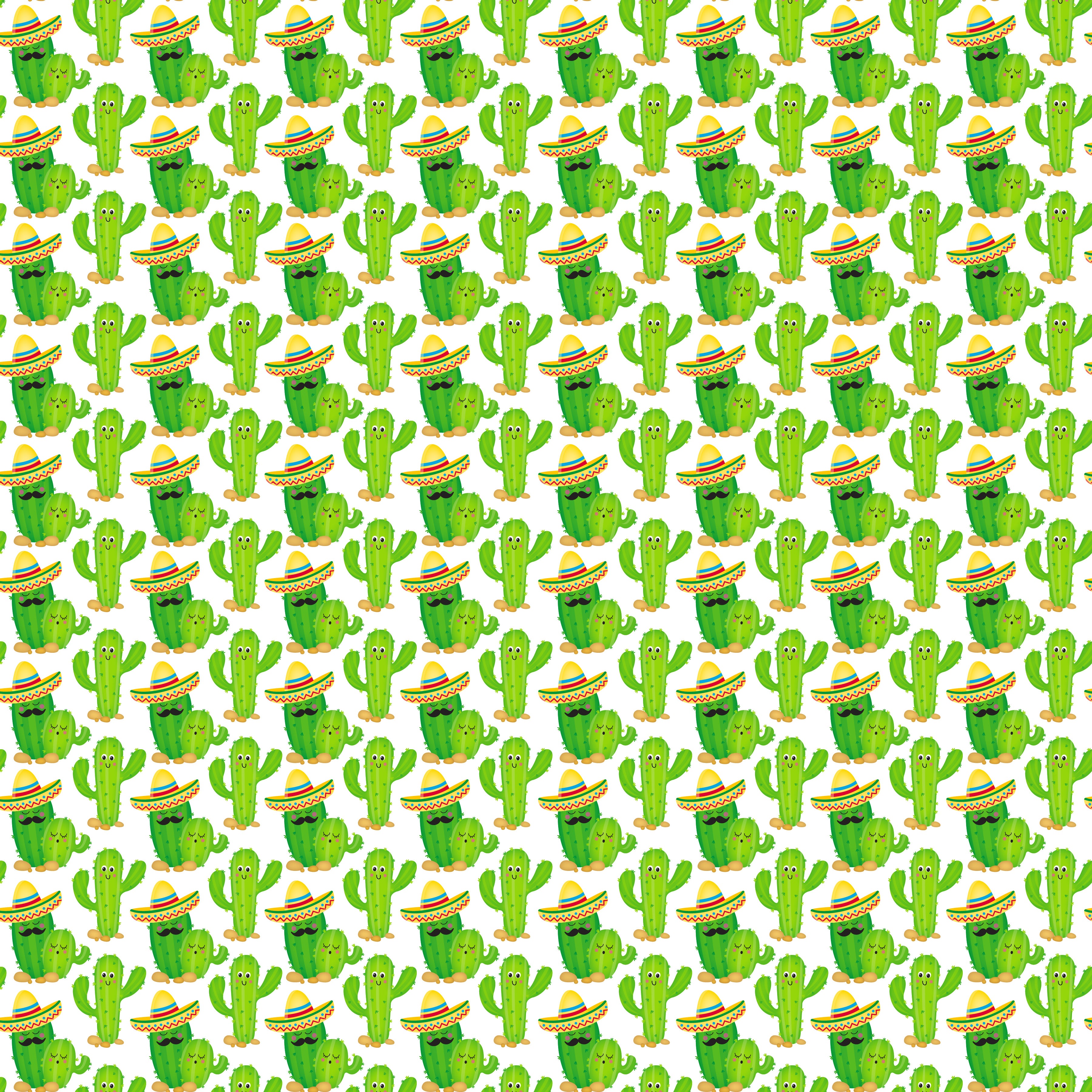 Tropical Cactus Friends Pattern Vinyl 12" x 12" - The Vinyl Haus