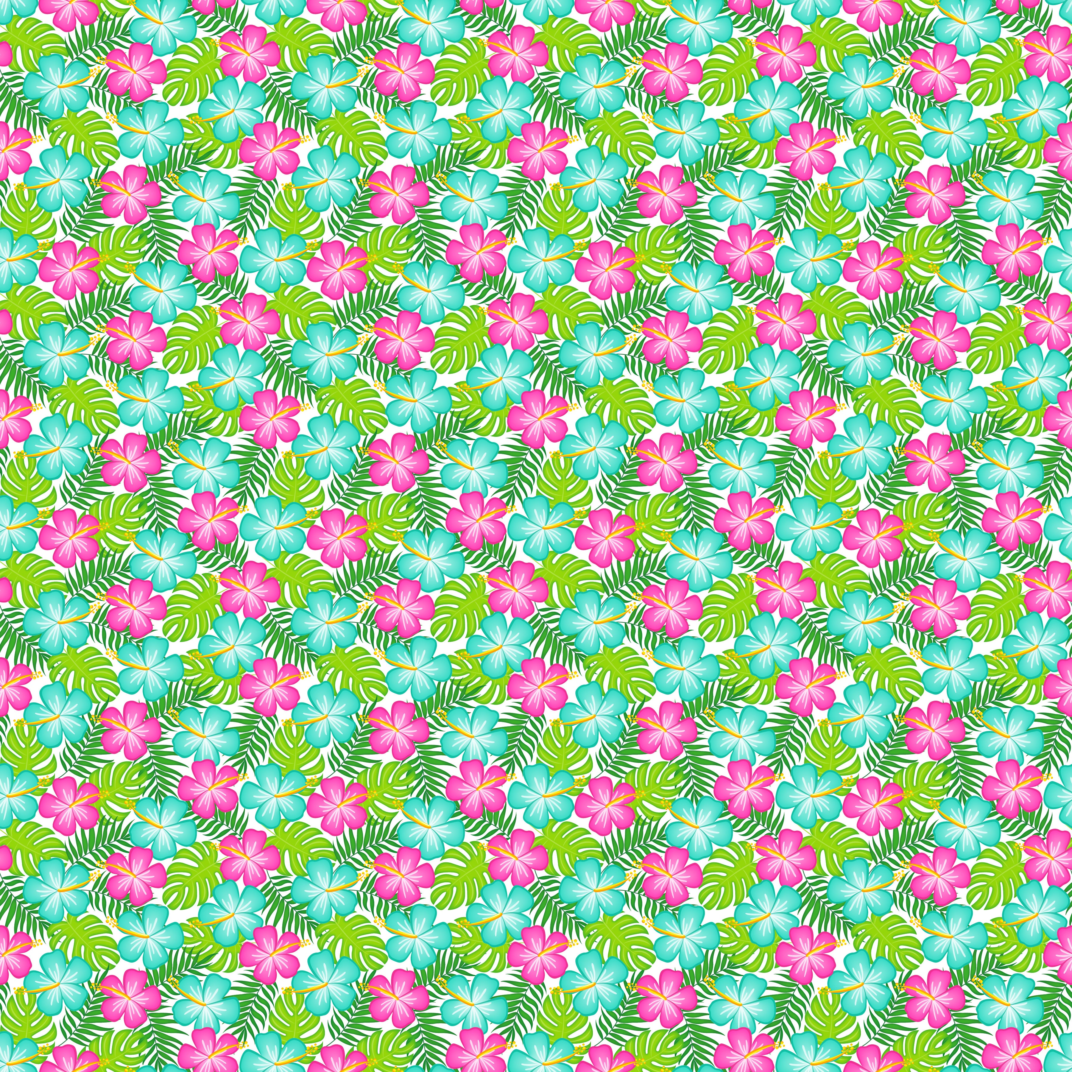 Tropical Hibiscus Pattern Vinyl 12" x 12" - The Vinyl Haus