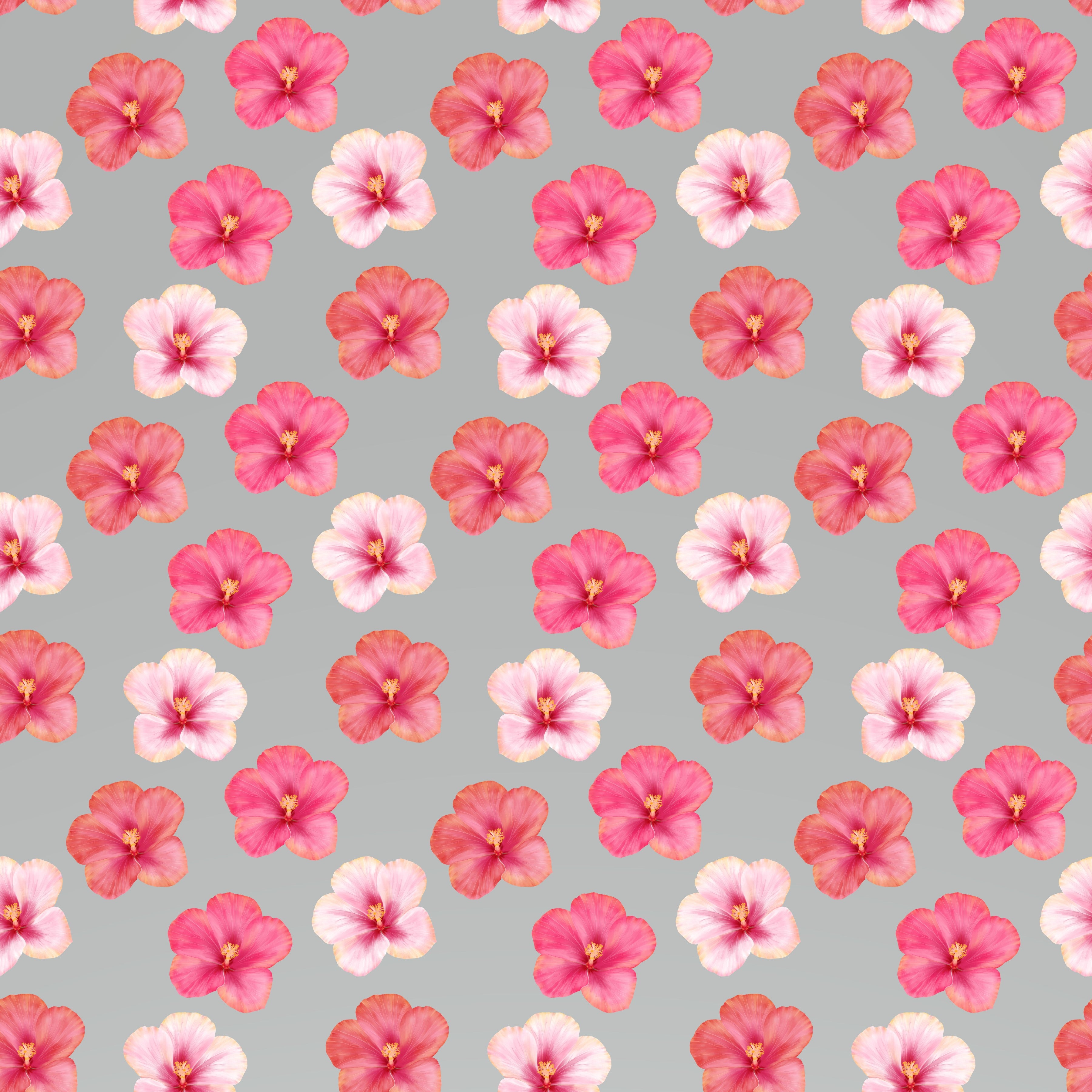 Hibiscus Collage Small Pattern Vinyl 12" x 12" - The Vinyl Haus