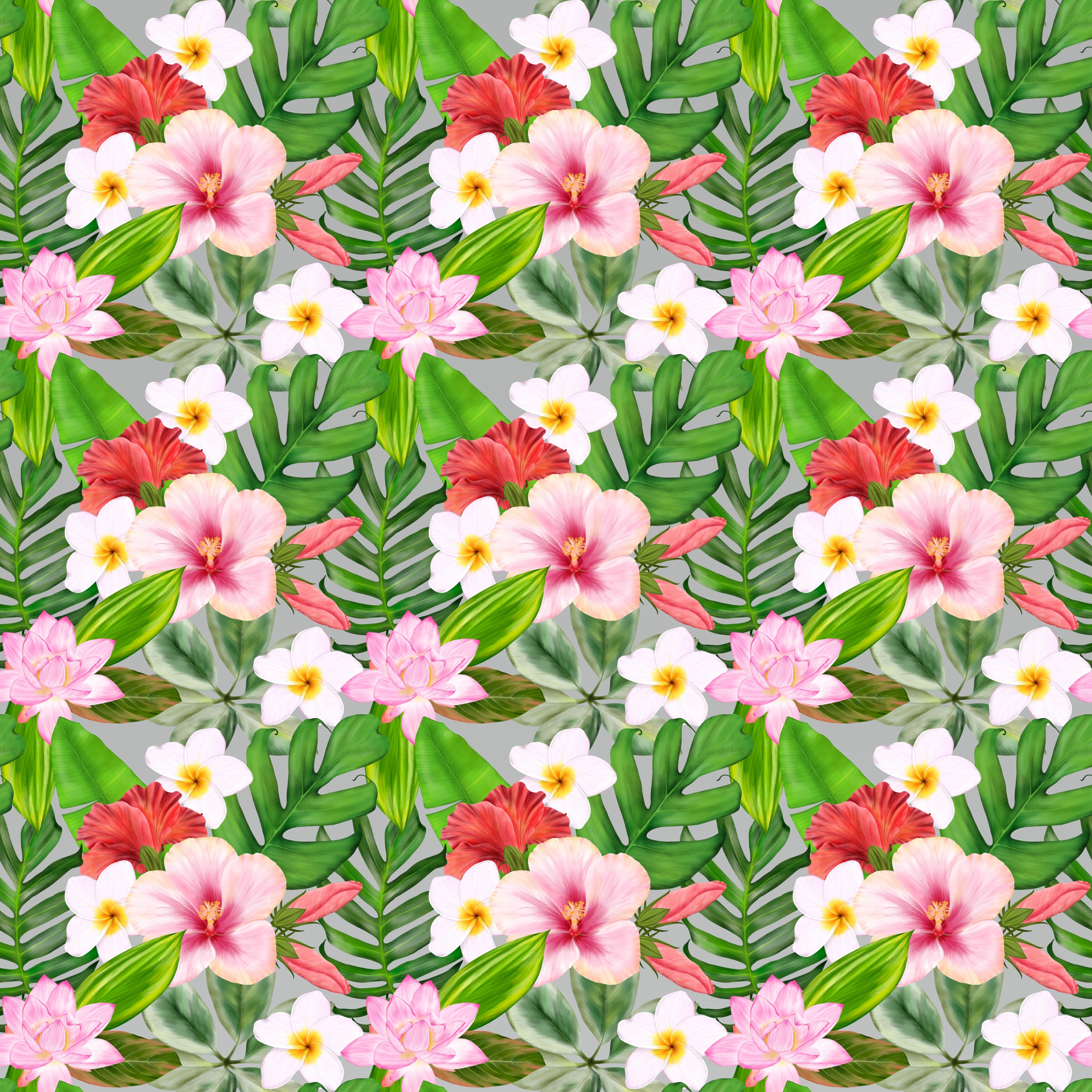 Tropical Flowers Pattern Vinyl 12" x 12" - The Vinyl Haus