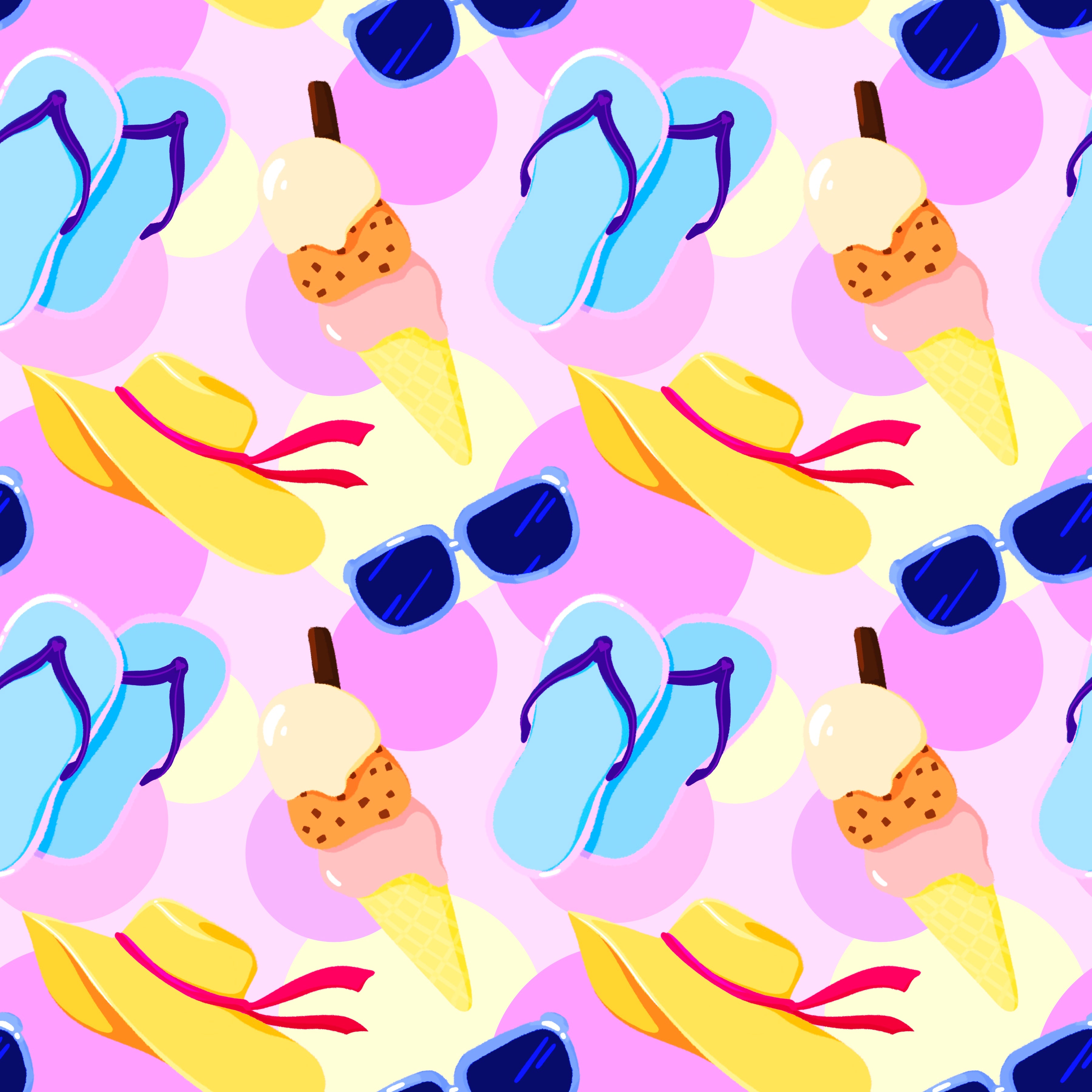 Summer Vibes Pattern Vinyl 12" x 12" - The Vinyl Haus