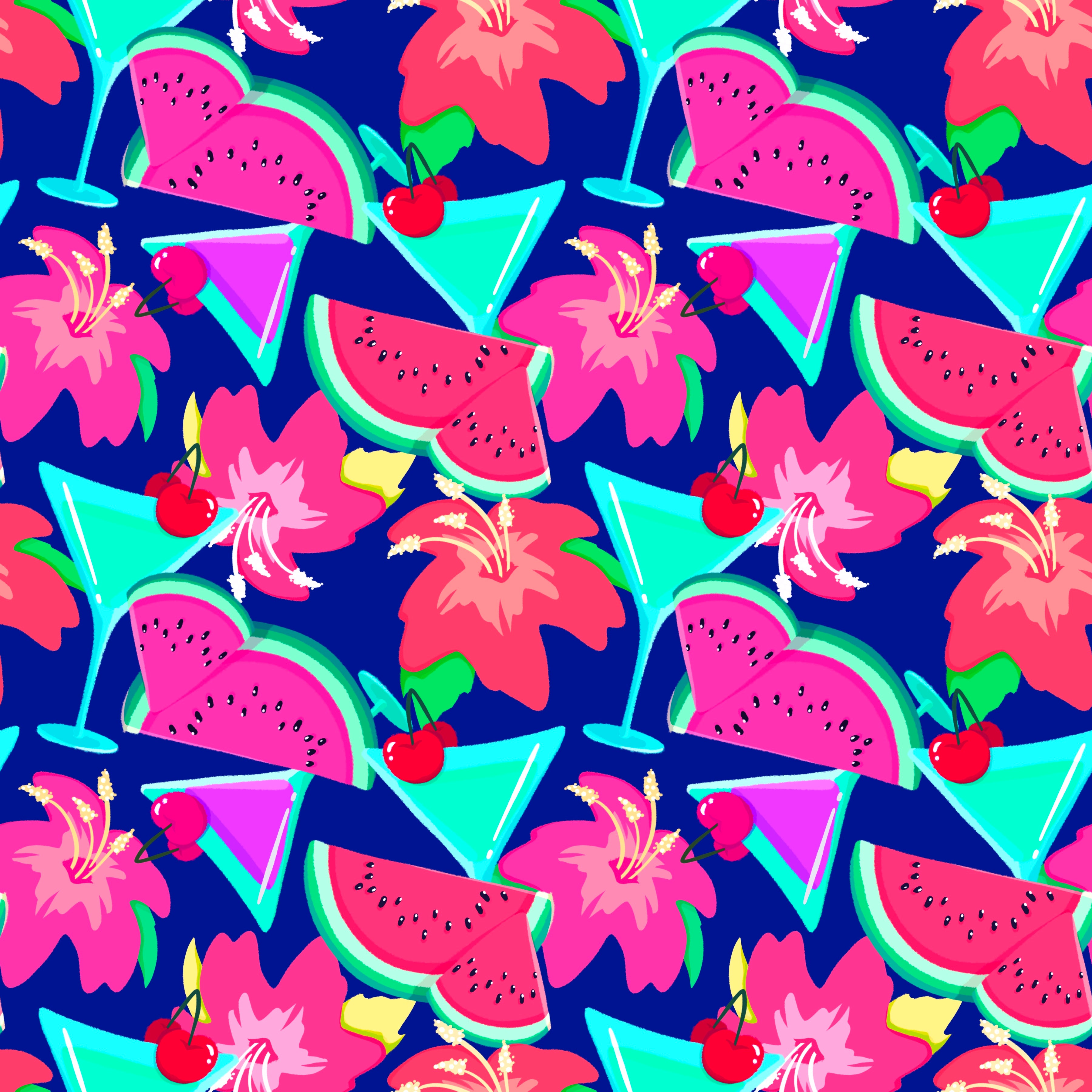 Bright Summer Vibes Pattern Vinyl 12" x 12" - The Vinyl Haus