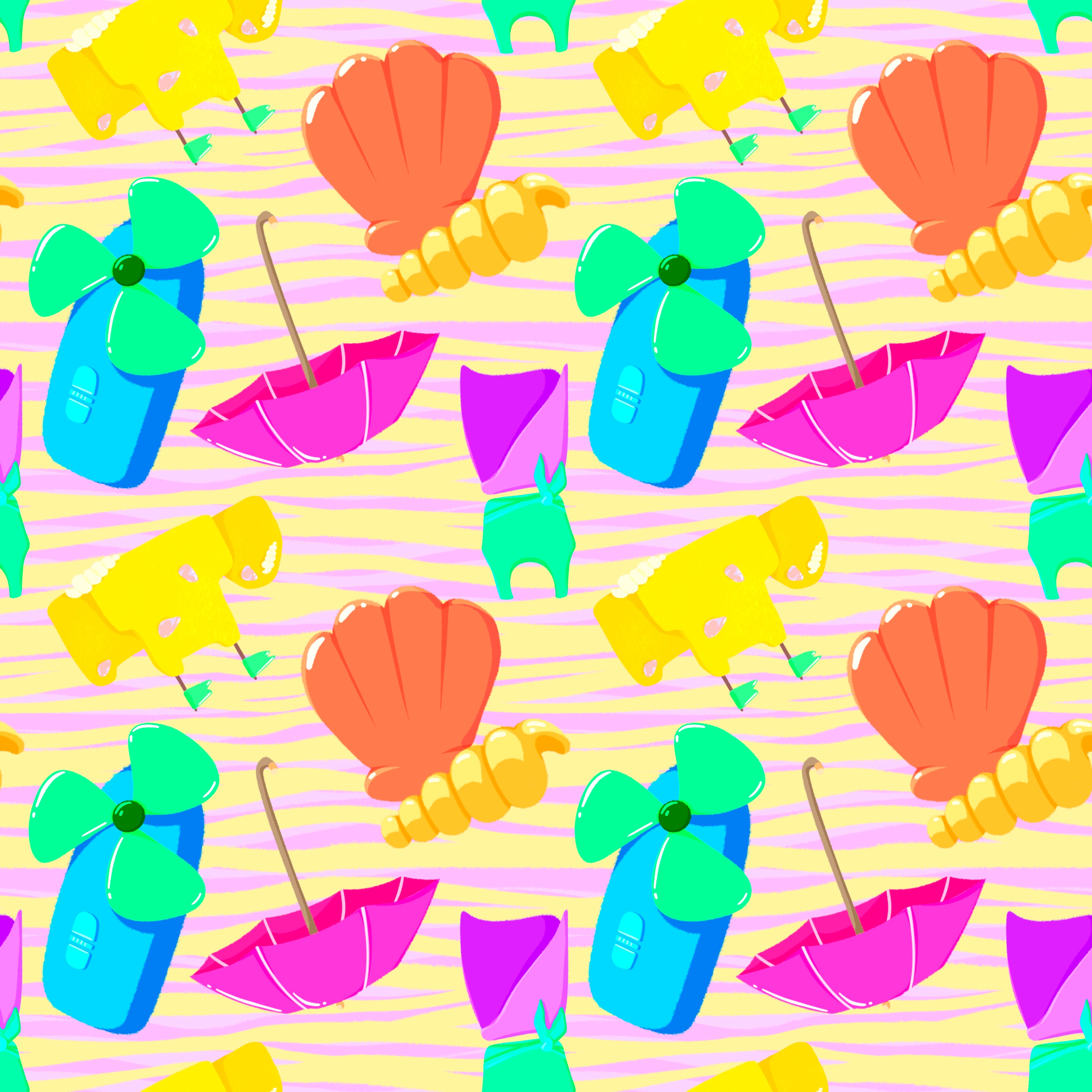 Beachy Summer Vibes Pattern Vinyl 12" x 12" - The Vinyl Haus