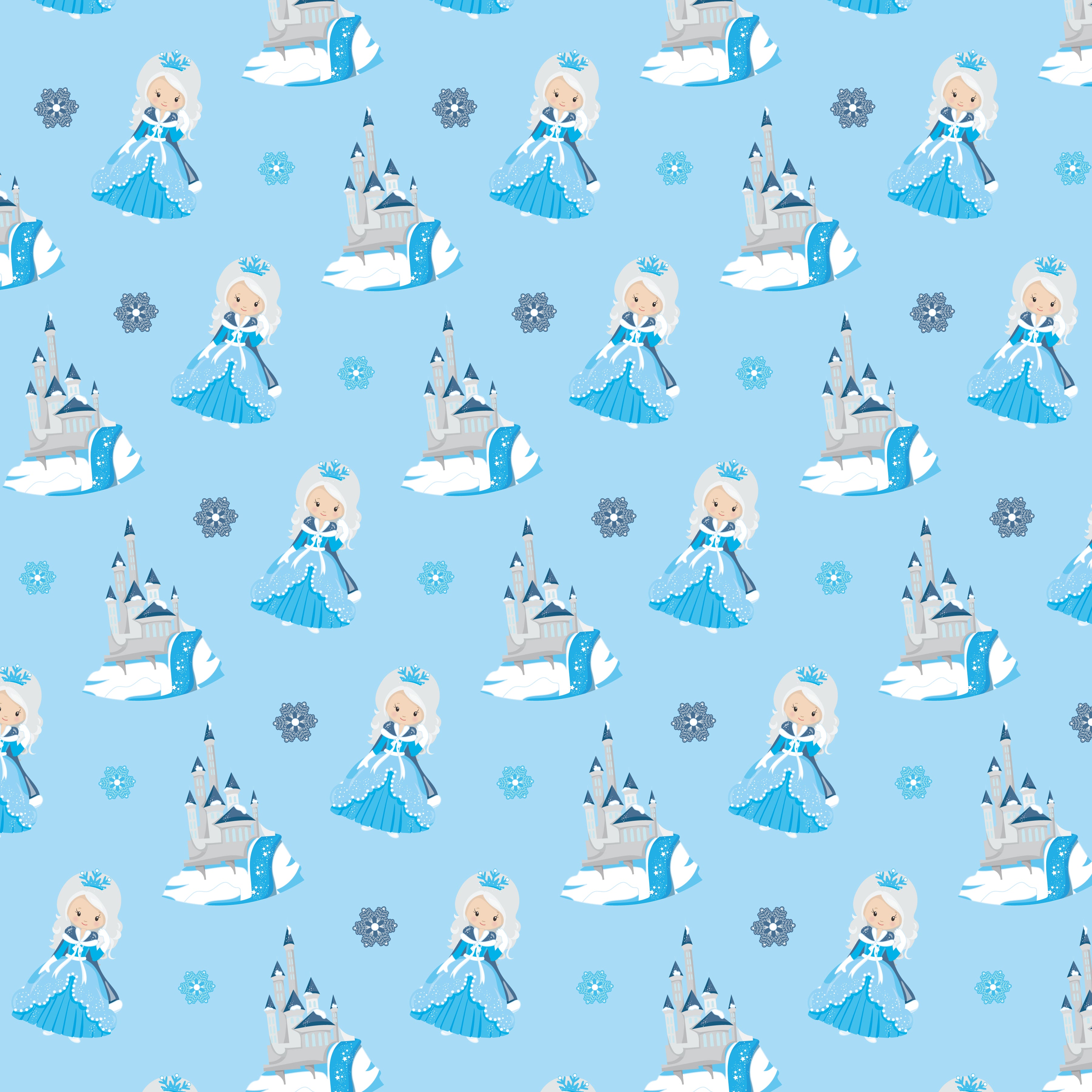 Ice Princess and Castle Pattern Vinyl 12" x 12" - The Vinyl Haus
