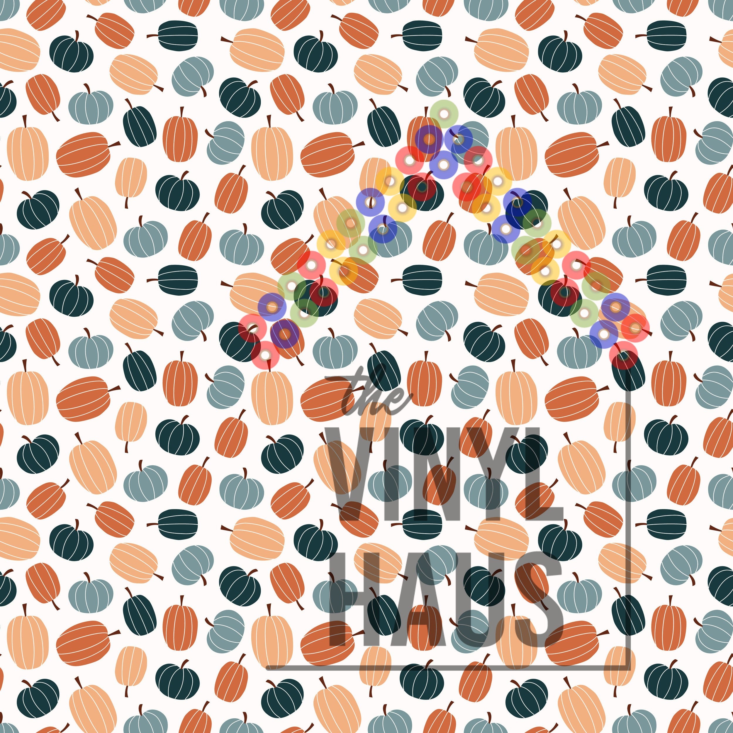 Orange & Blue Pumpkins Pattern Vinyl 12" x 12" - The Vinyl Haus