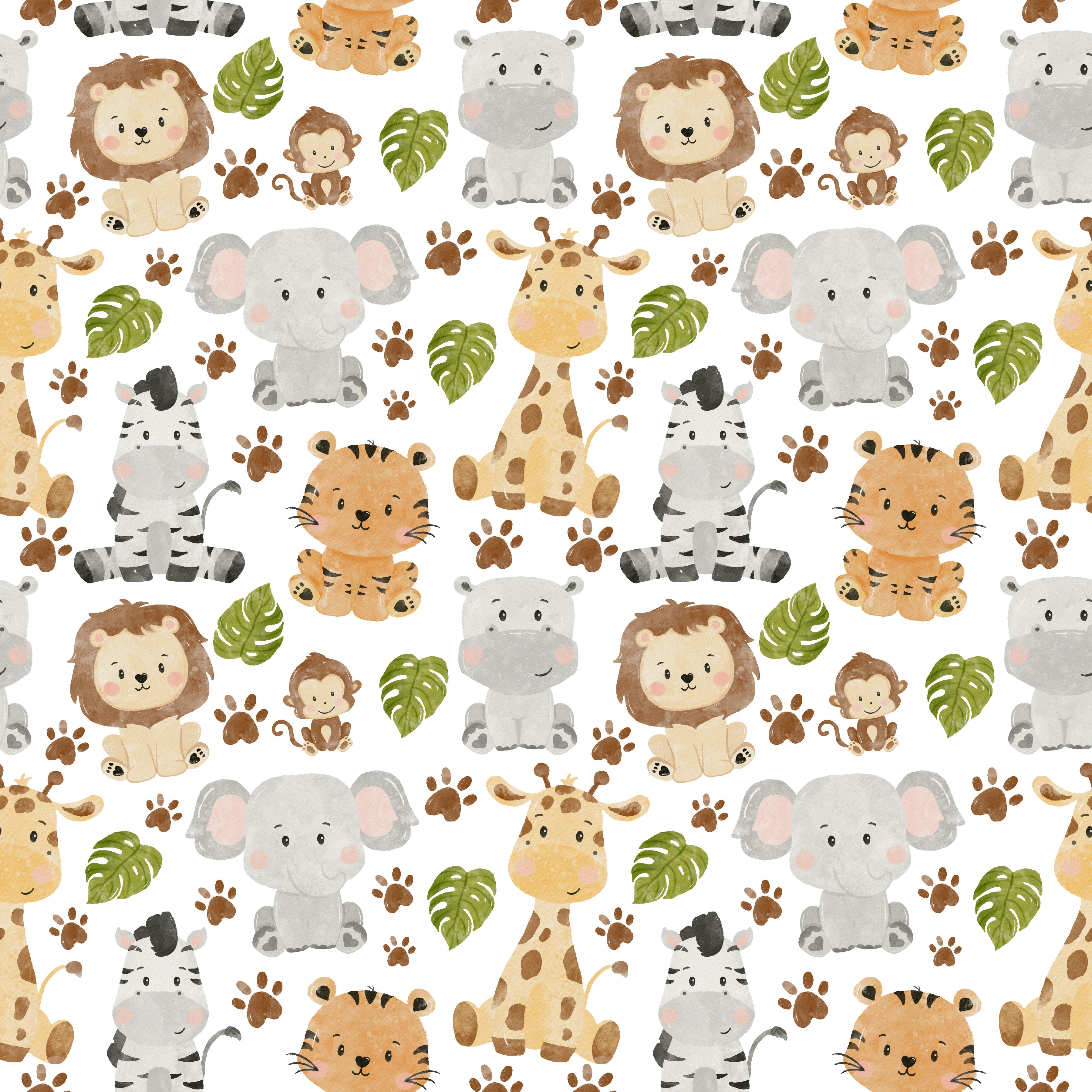 Safari Animals Pattern Vinyl 12" x 12" - The Vinyl Haus