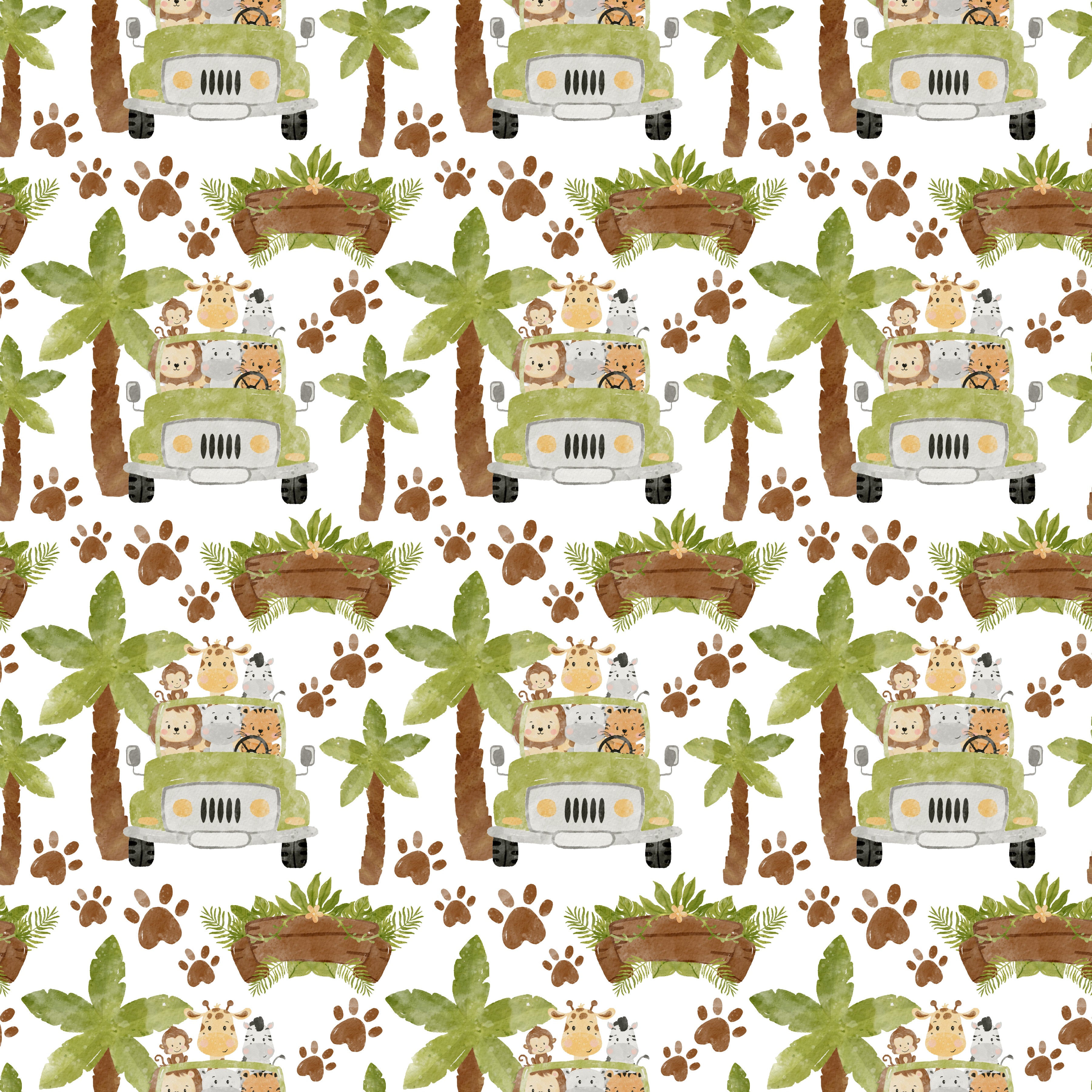 Safari Animal Adventures Pattern Vinyl 12" x 12" - The Vinyl Haus