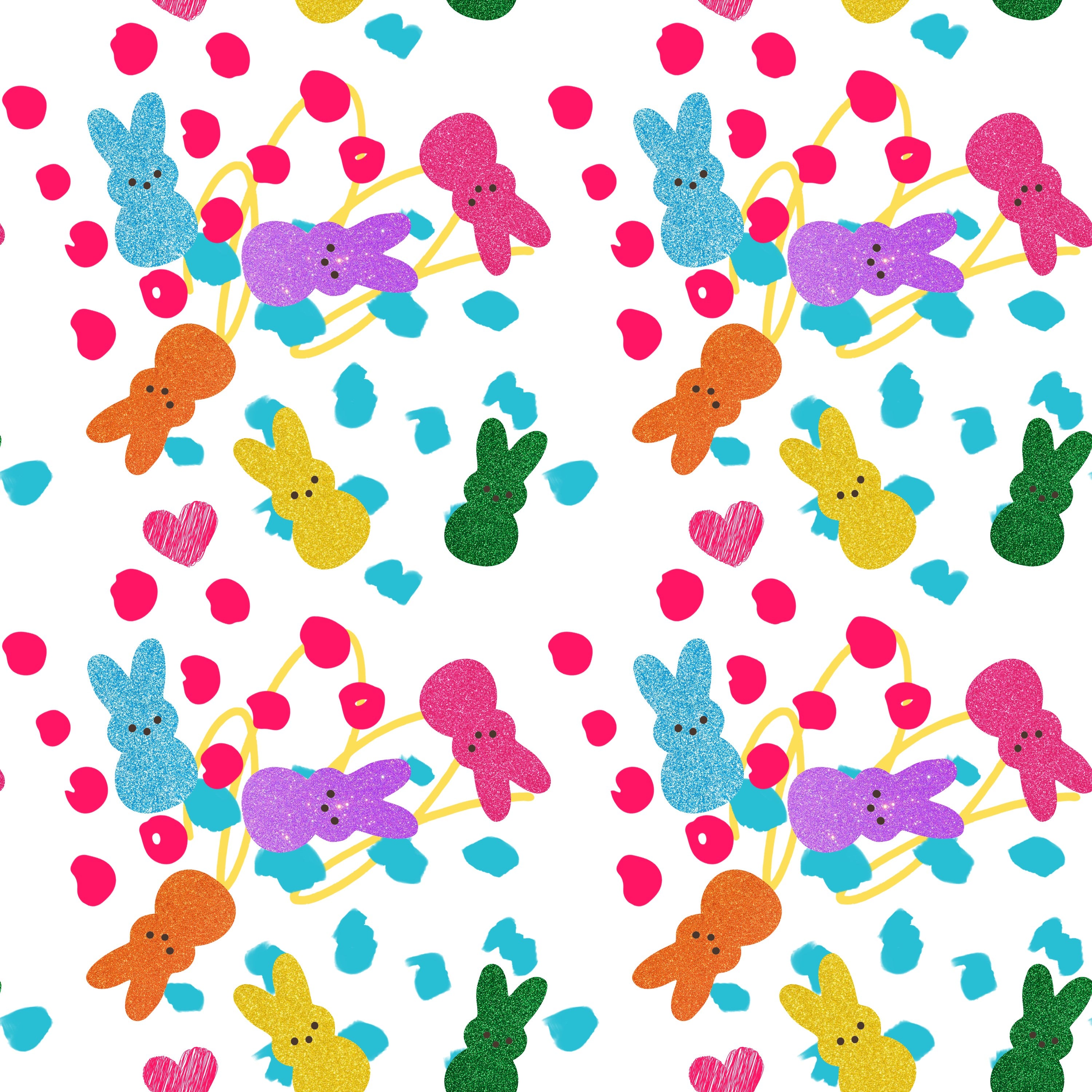 Bright Colored Easter Peeps Pattern Vinyl 12" x 12" - The Vinyl Haus