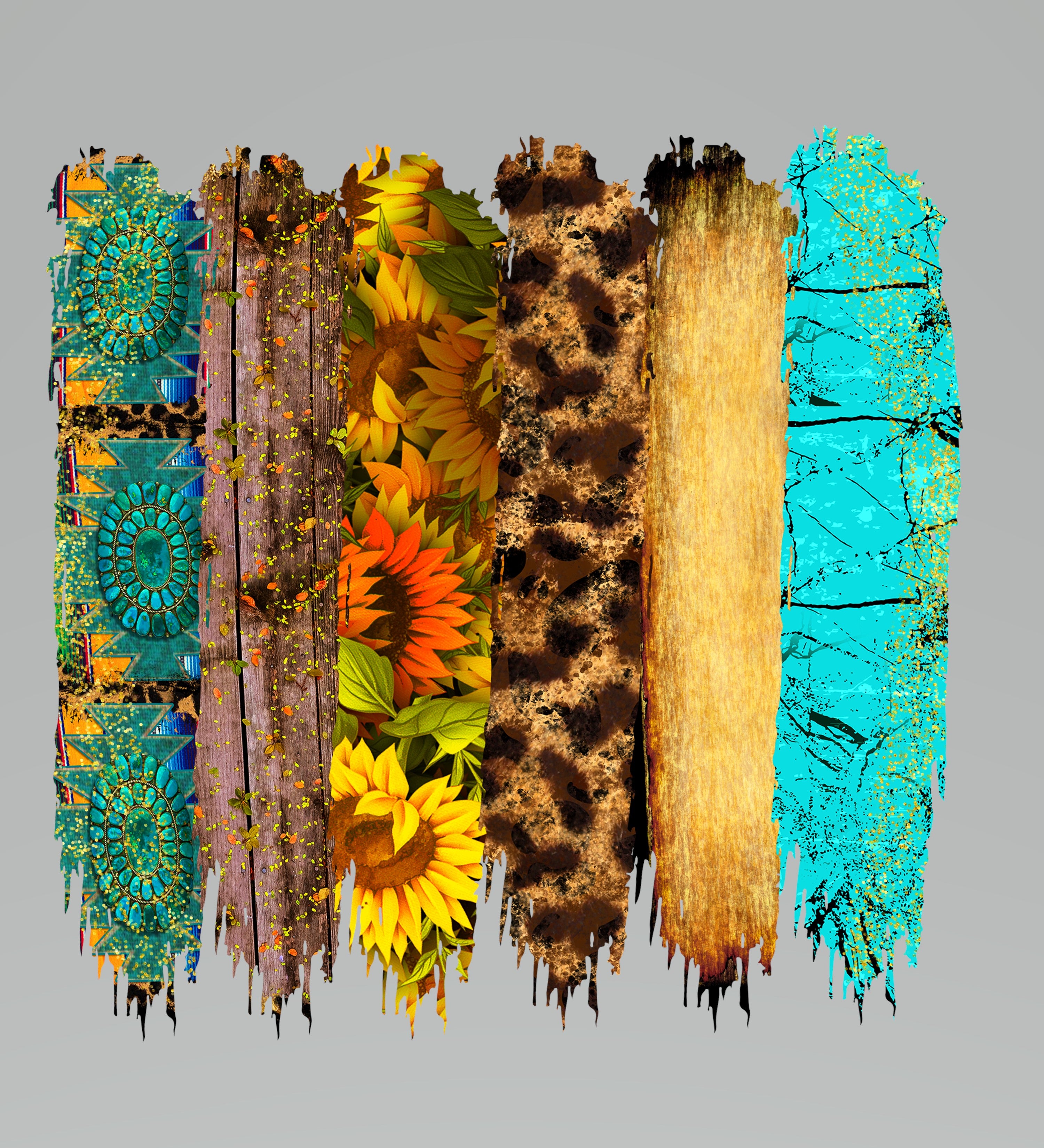 Wild and Free Cactuses and Rainbows Pattern Vinyl 12" x 12" - The Vinyl Haus