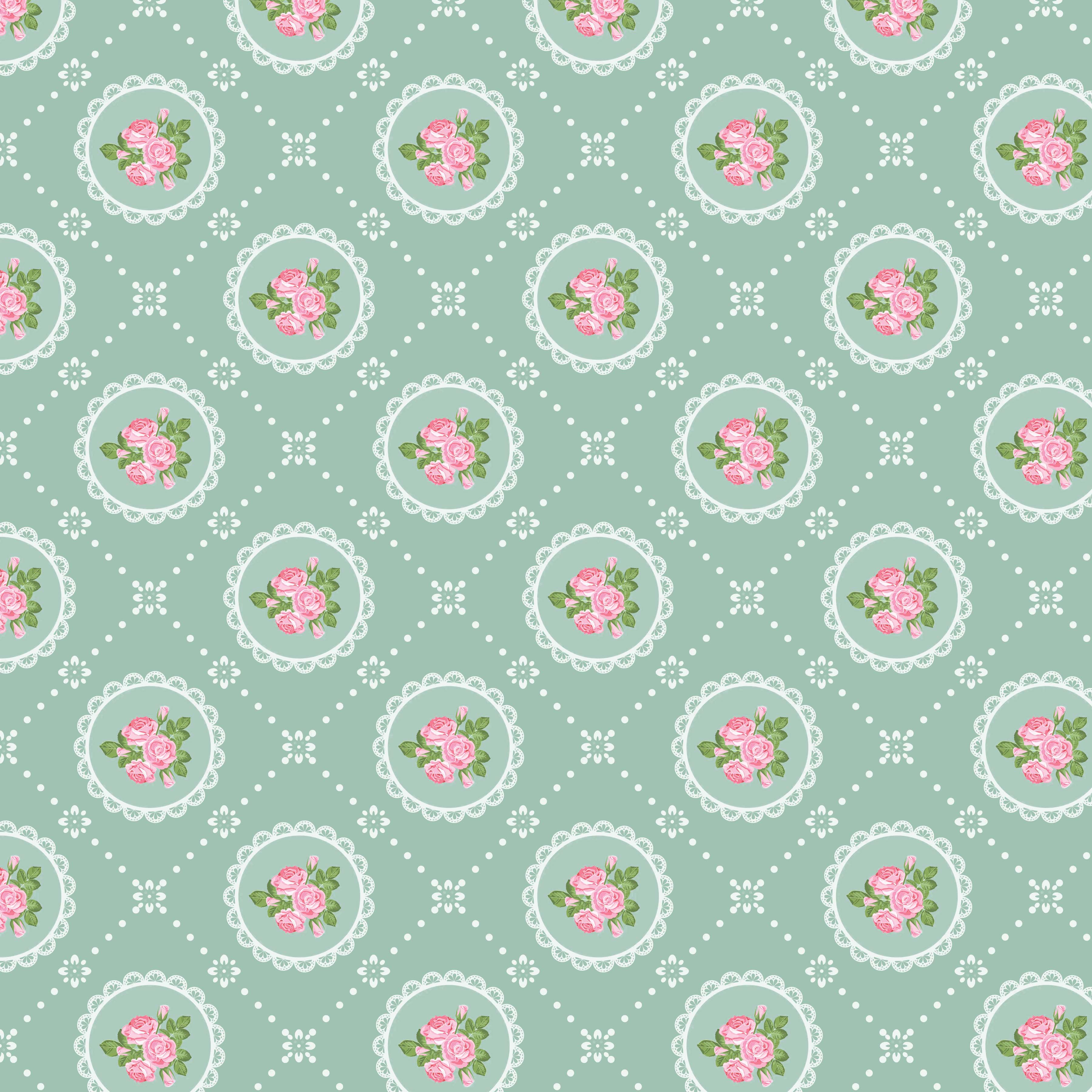 Shabby Chic Roses in Frames Pattern Vinyl 12" x 12" - The Vinyl Haus