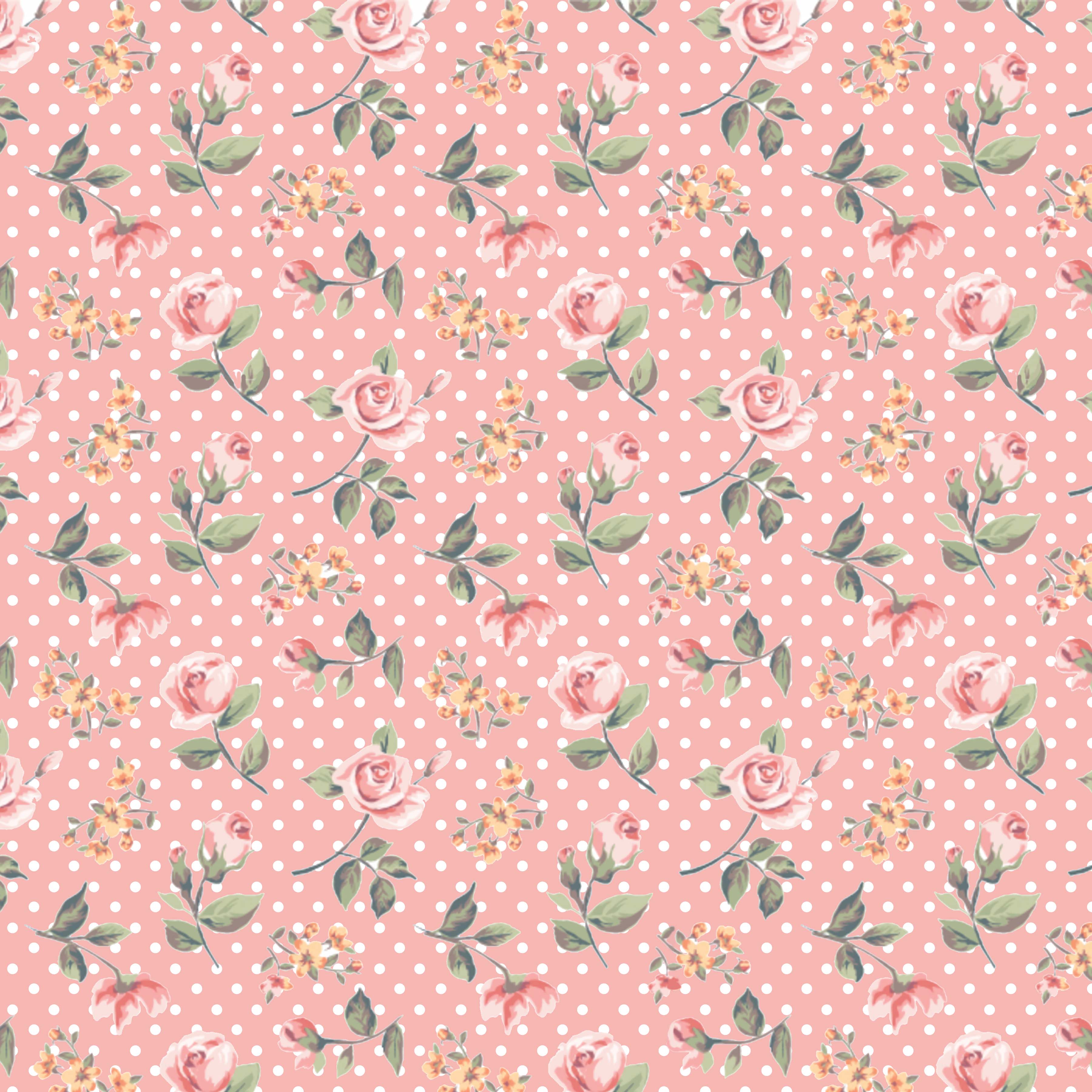 Shabby Chic Flowers and Polka Dots Pattern Vinyl 12" x 12" - The Vinyl Haus