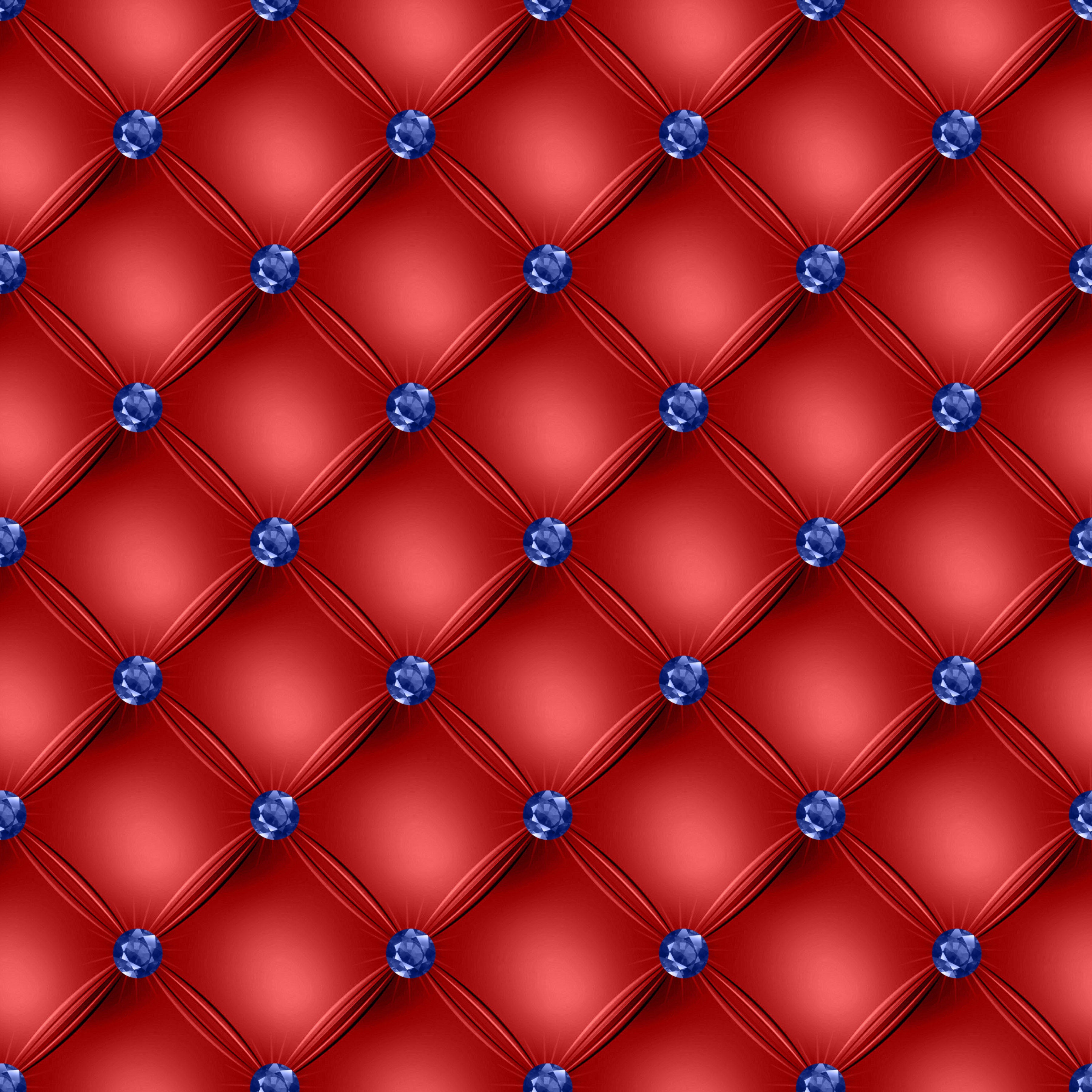 Red Quilted with Blue Dots Pattern Vinyl 12" x 12" - The Vinyl Haus