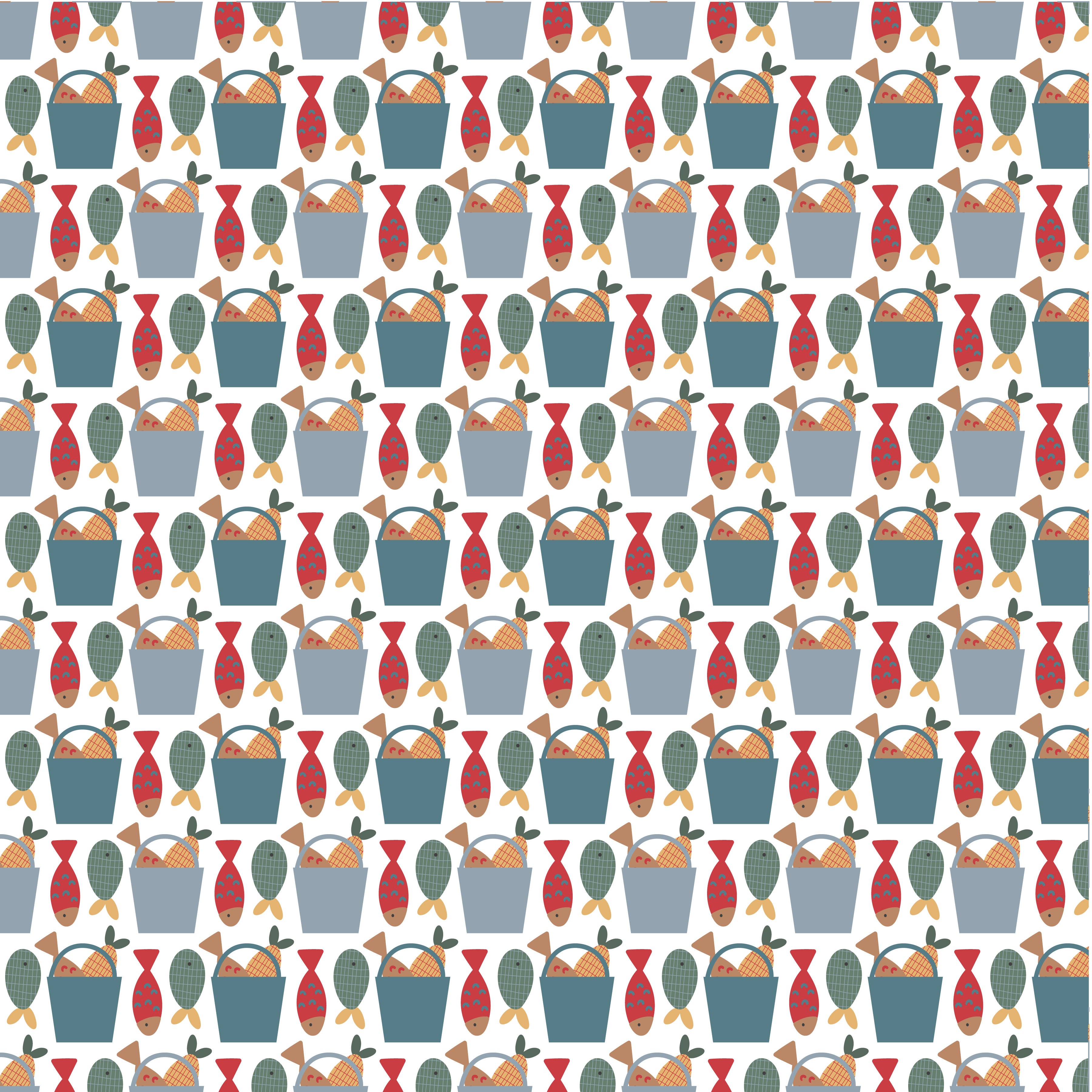 Fish In a Bucket Pattern Vinyl 12" x 12" - The Vinyl Haus