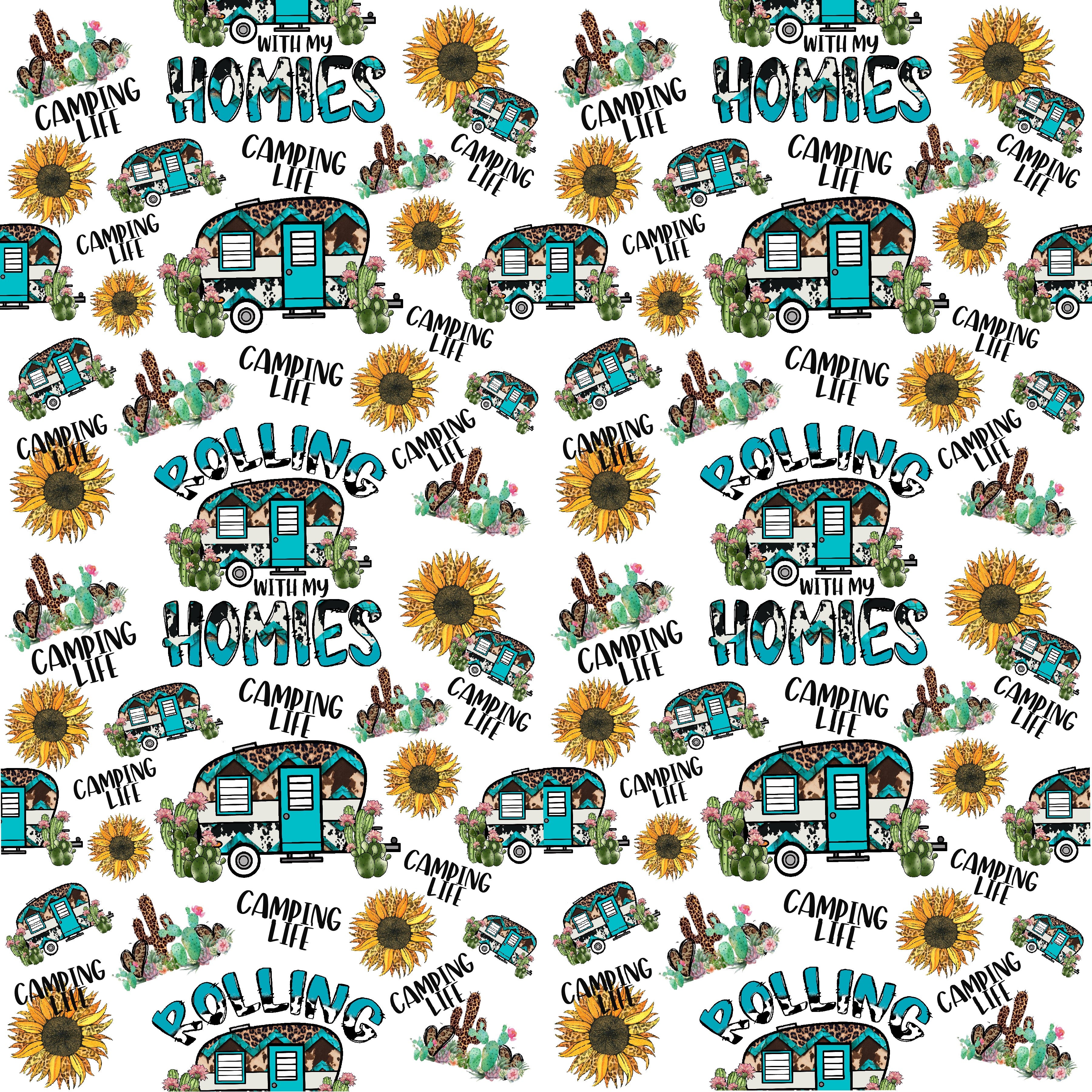 Camping Life Pattern Vinyl 12" x 12" - The Vinyl Haus