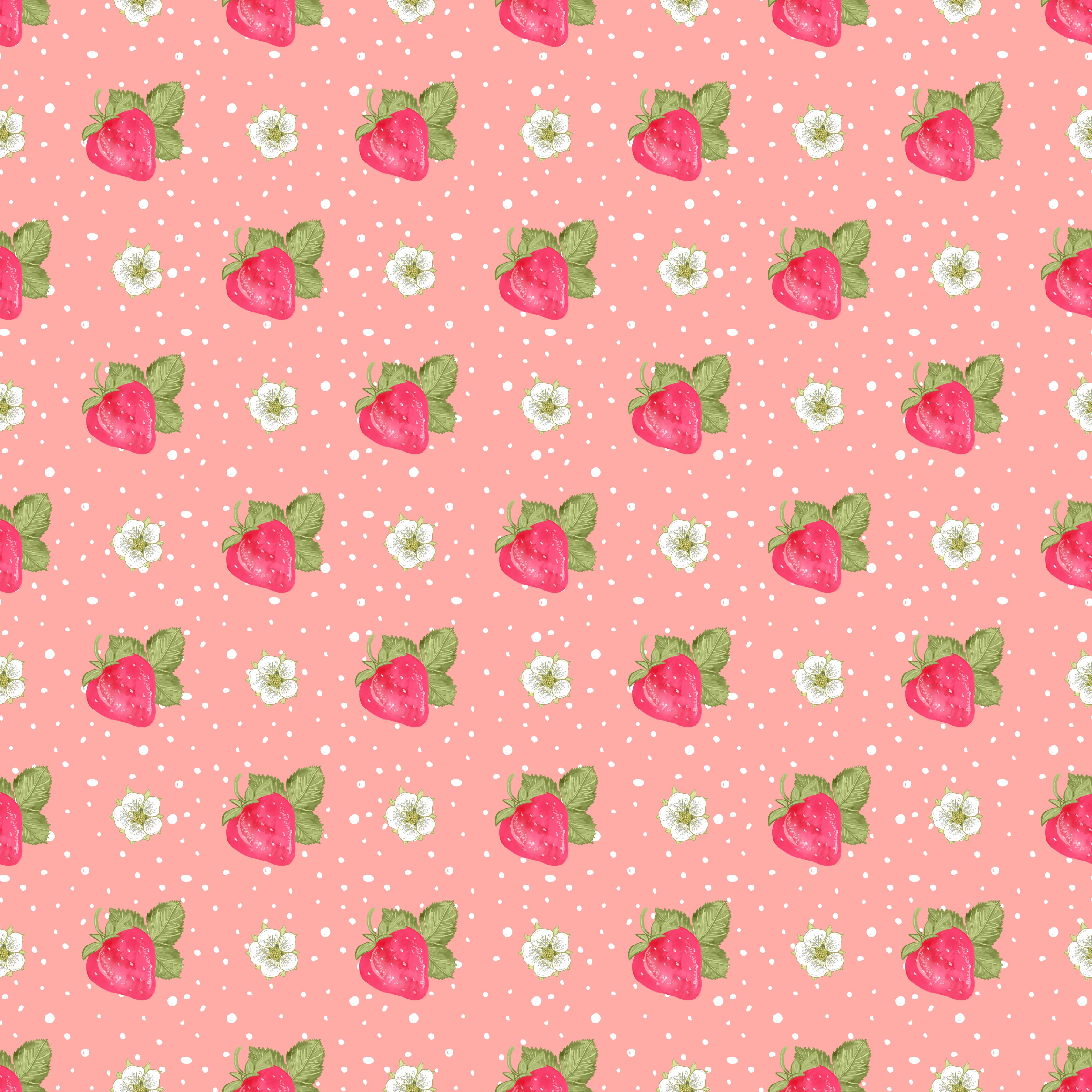 Strawberries Pink Background Pattern Vinyl 12" x 12" - The Vinyl Haus