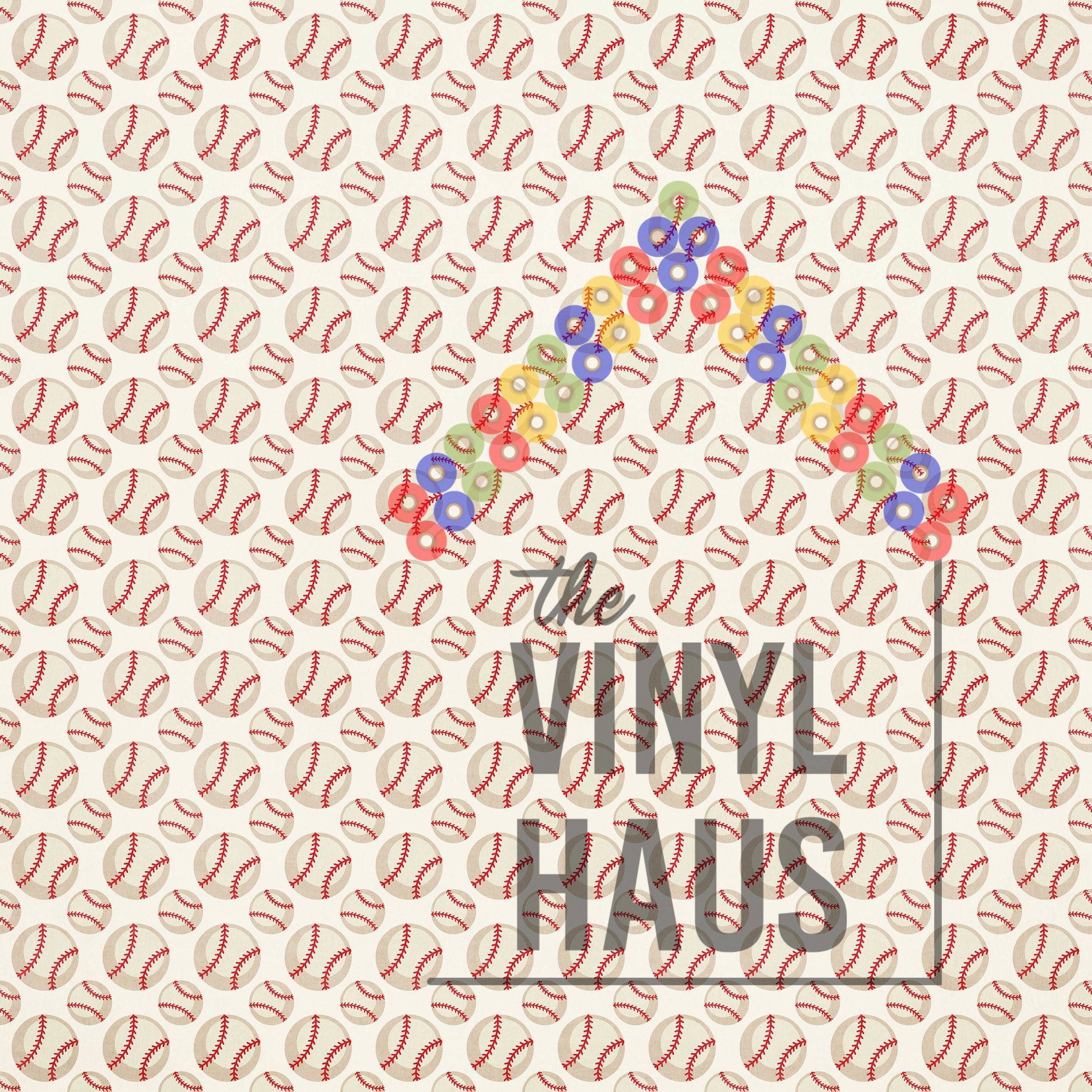 Baseball Pattern Vinyl 12" x 12" - The Vinyl Haus