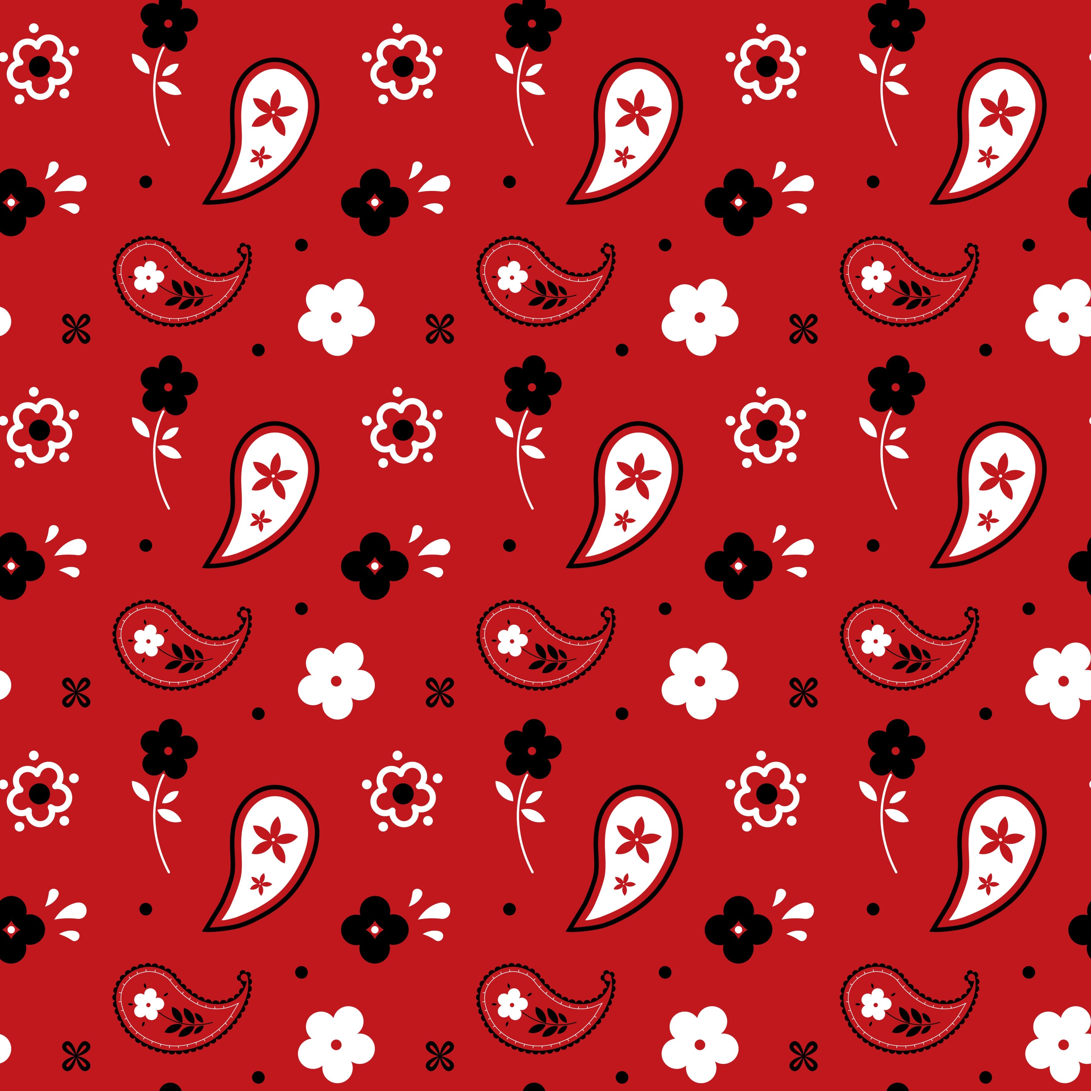 Red Bandana Paisley Pattern Vinyl 12" x 12" - The Vinyl Haus