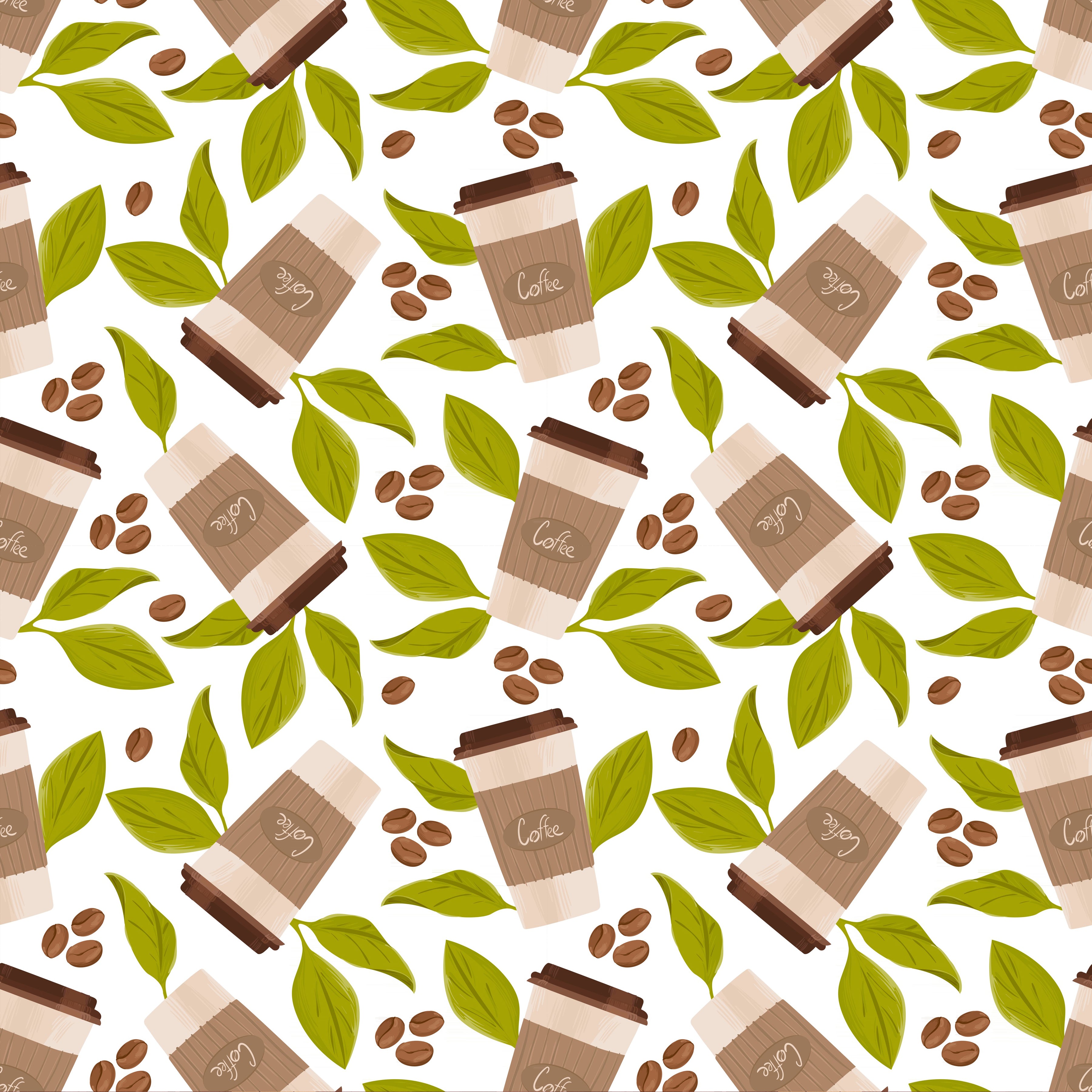 Coffee To Go Pattern Vinyl 12" x 12" - The Vinyl Haus