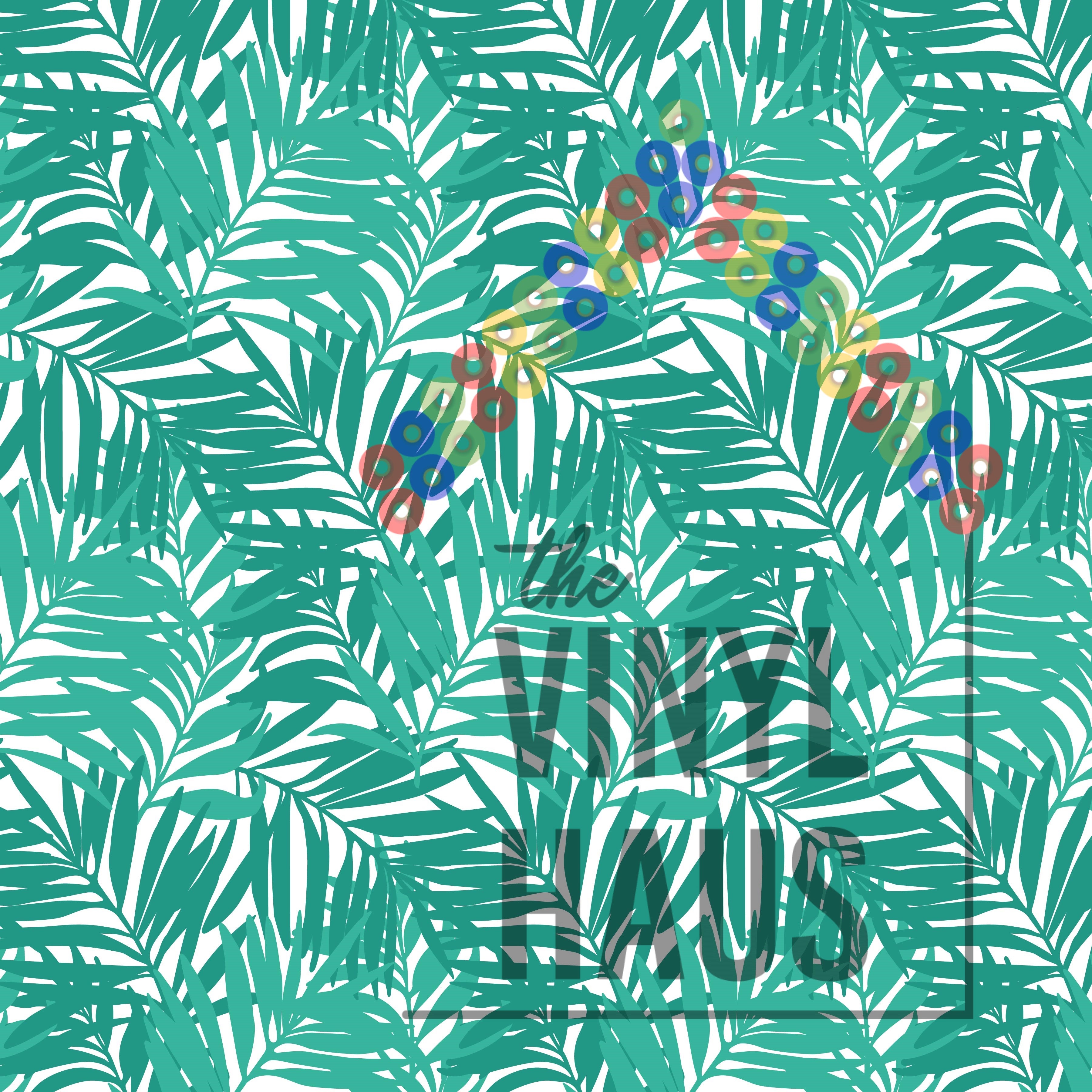 Green Tropical Leaves Pattern Vinyl 12" x 12" - The Vinyl Haus