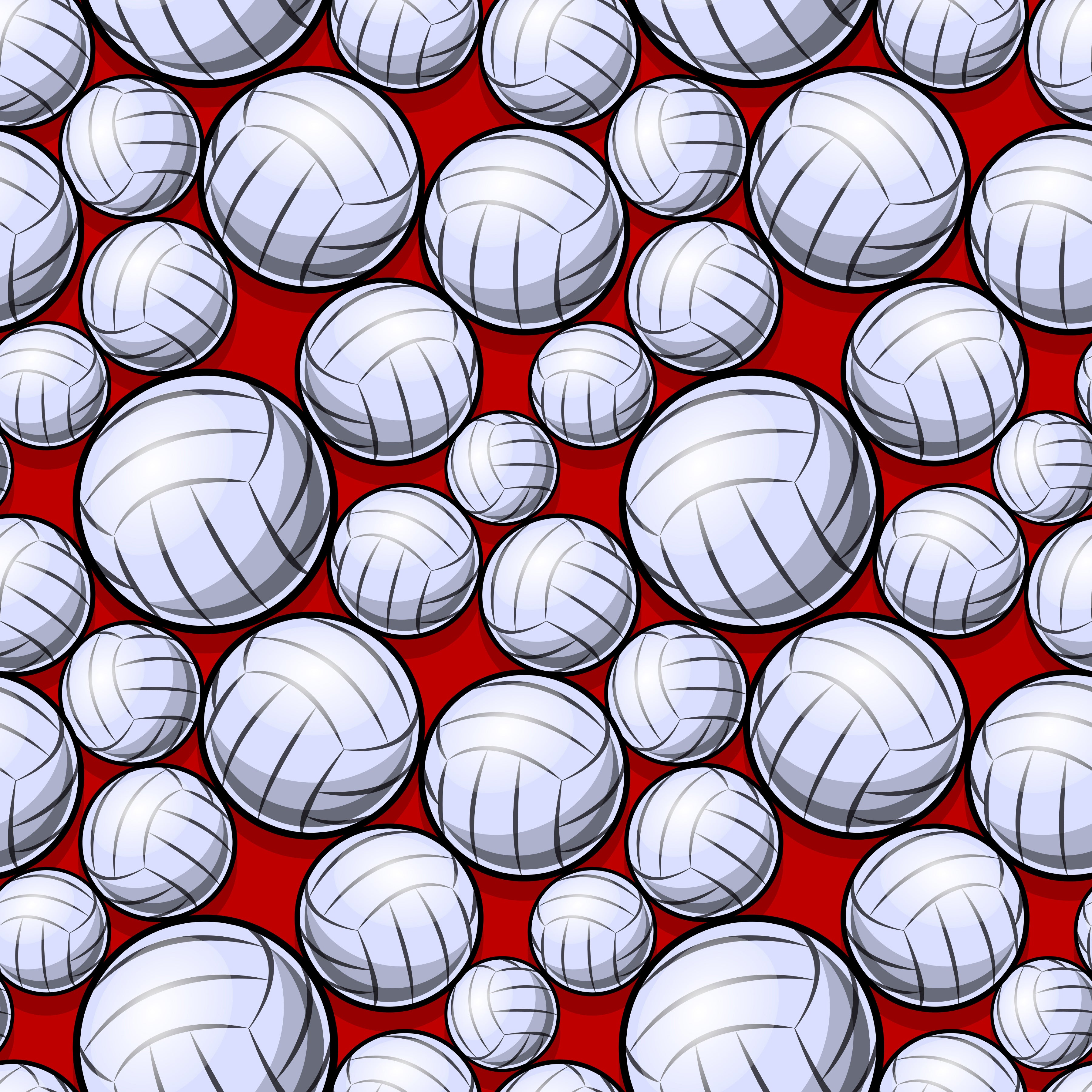 Small Volleyballs Red Background Pattern Vinyl 12" x 12" - The Vinyl Haus