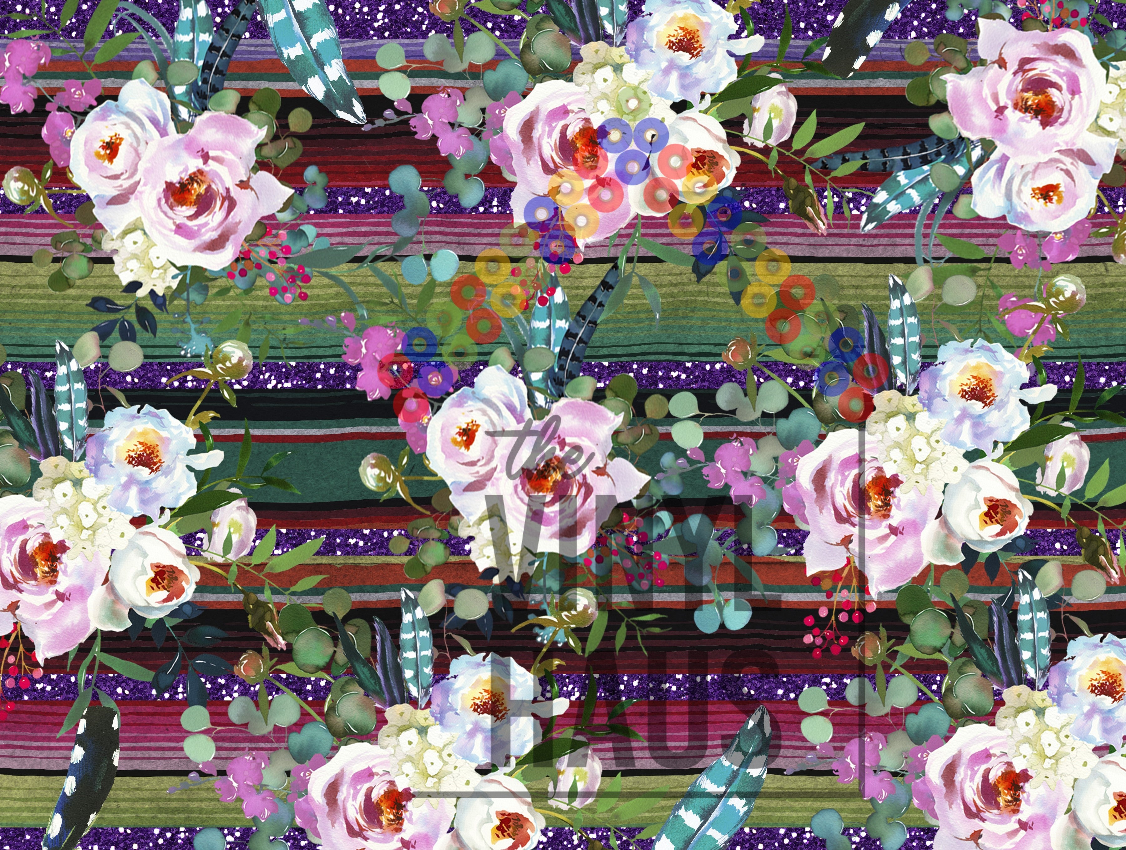 Serape Floral Pattern Vinyl 12" x 9" - The Vinyl Haus