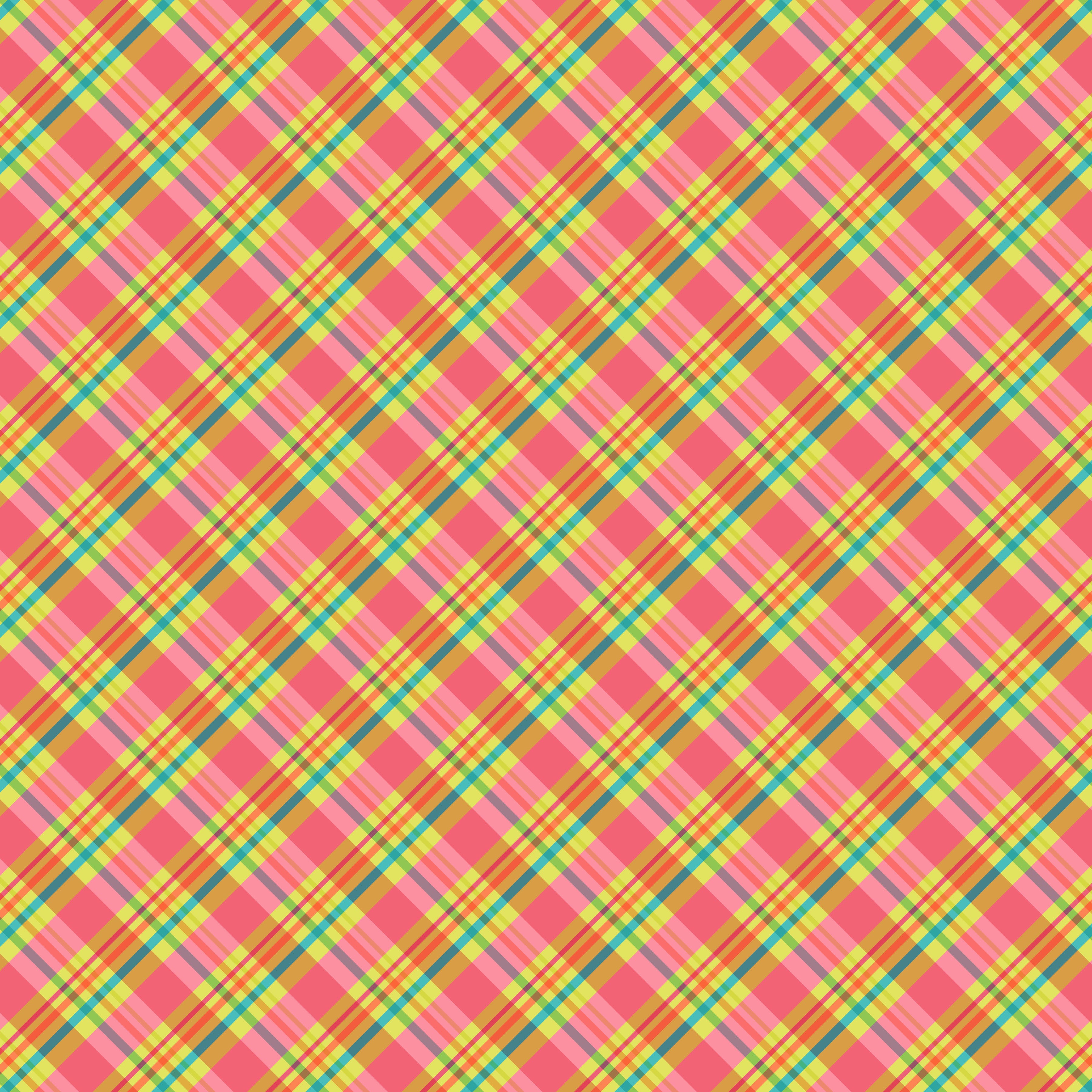 Pink Orange and Yellow Plaid Pattern Vinyl 12" x 12" - The Vinyl Haus