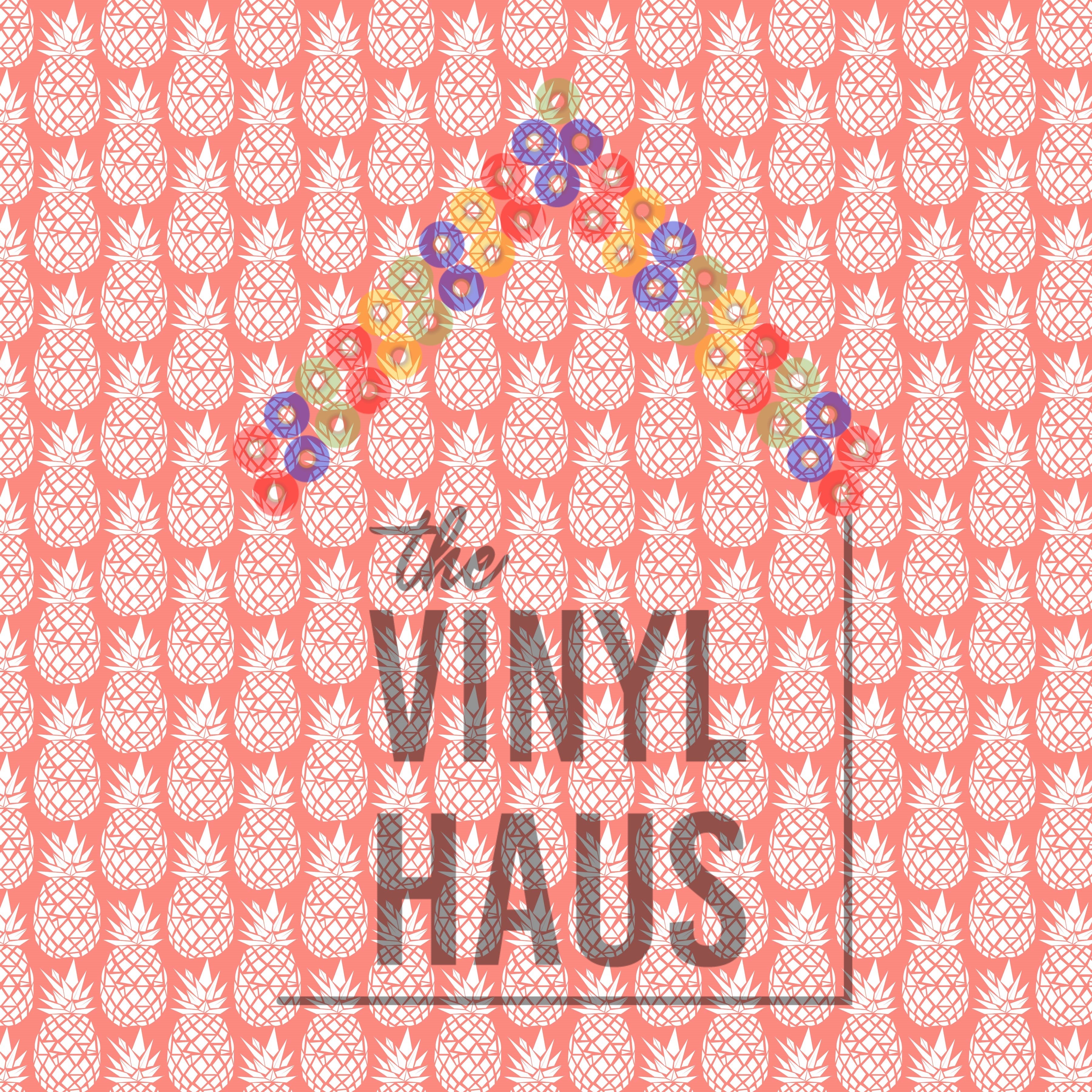 Pineapple with Pink Background Pattern Vinyl 12" x 12" - The Vinyl Haus