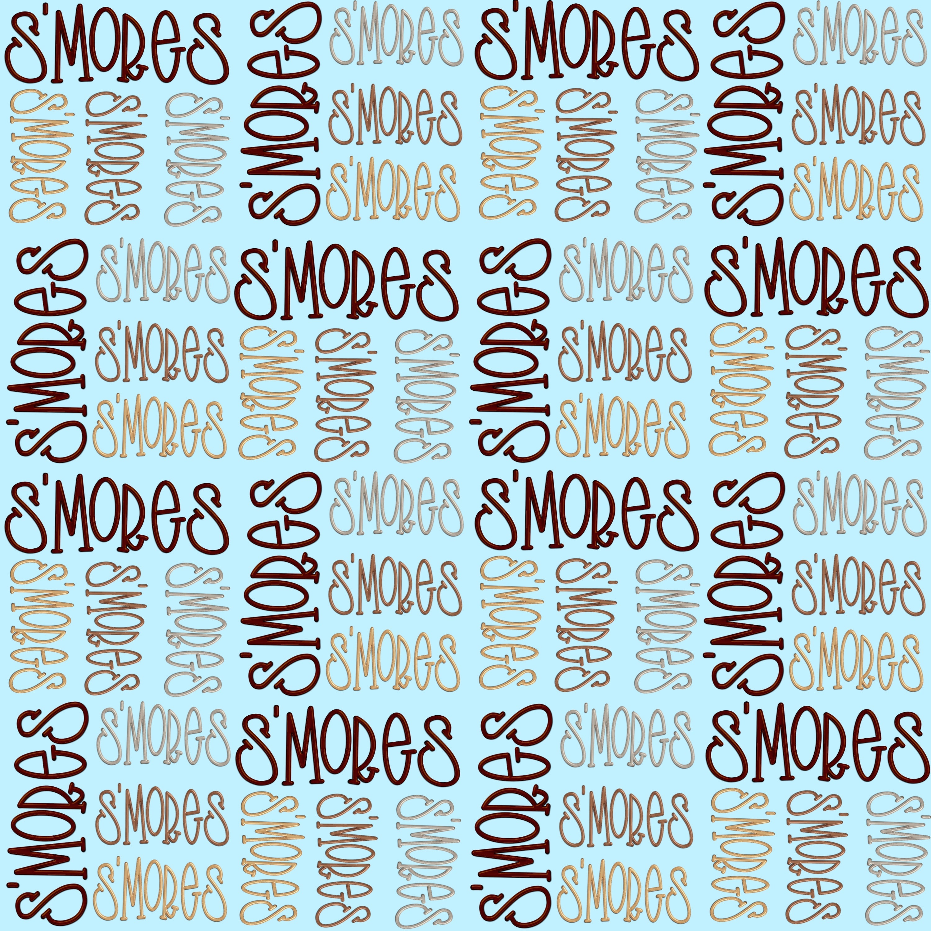 Smores Word Art Pattern Vinyl 12" x 9" - The Vinyl Haus