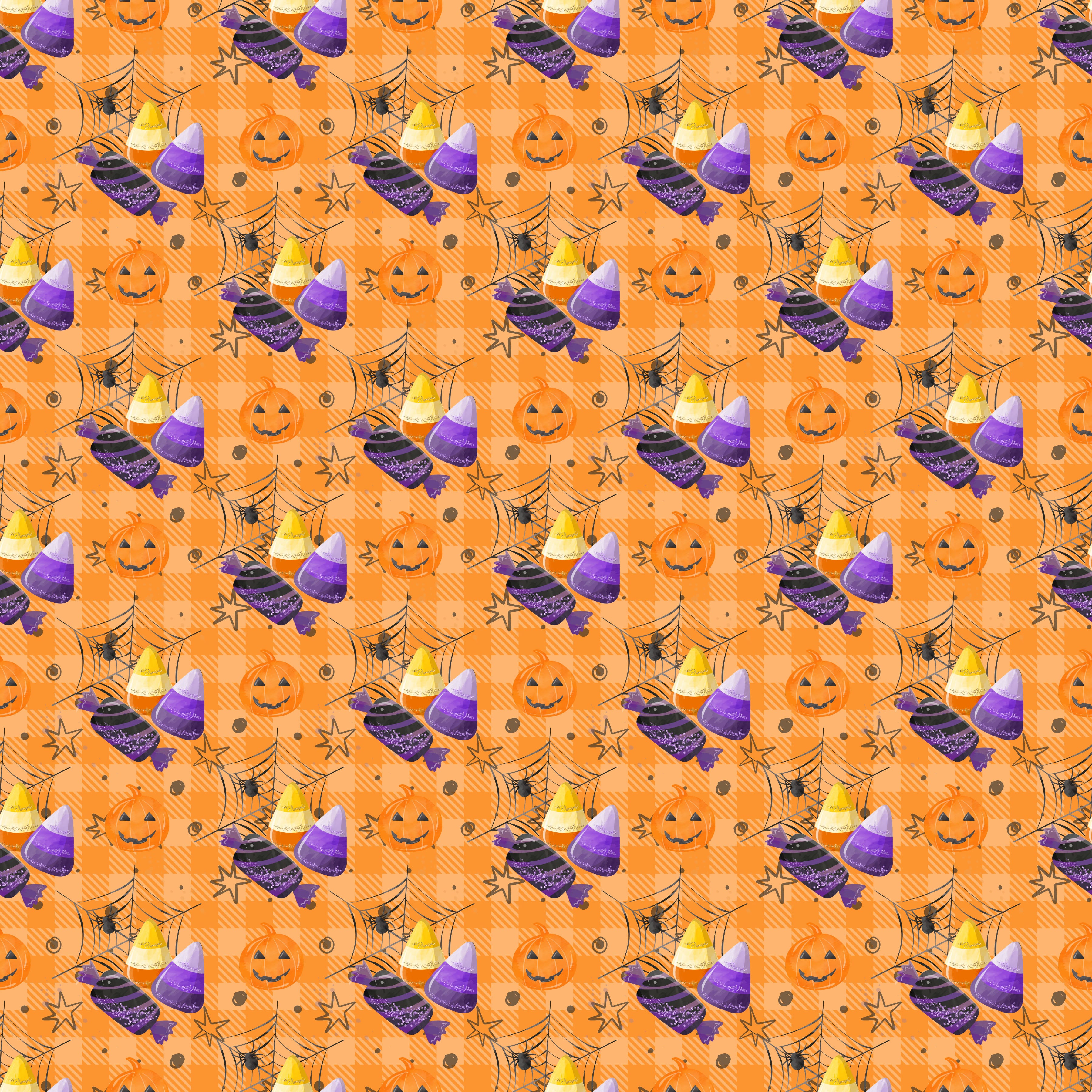 Halloween Candy and Pumpkins Pattern Vinyl 12" x 12" - The Vinyl Haus