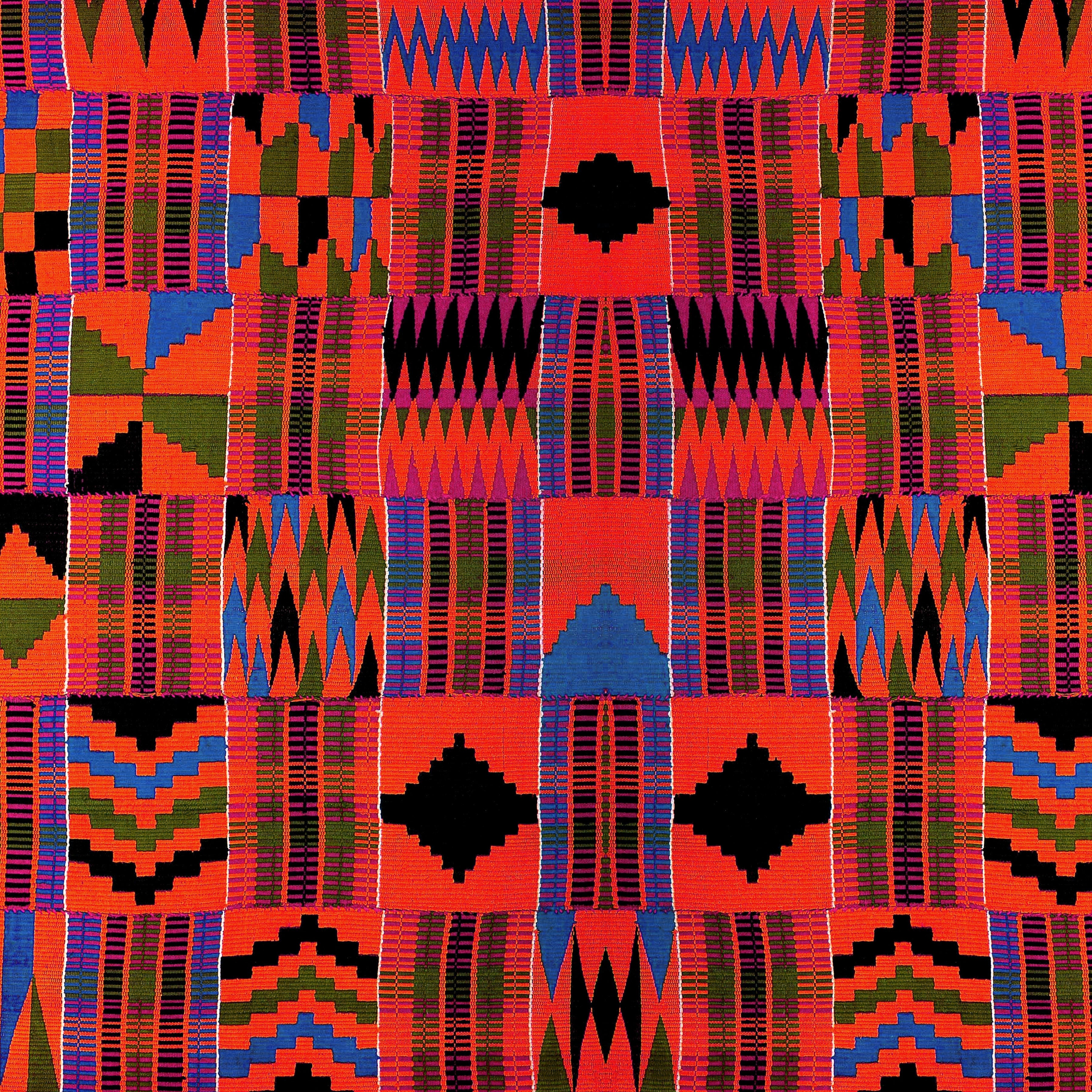 Kente Red Pattern Vinyl 12" x 12" - The Vinyl Haus