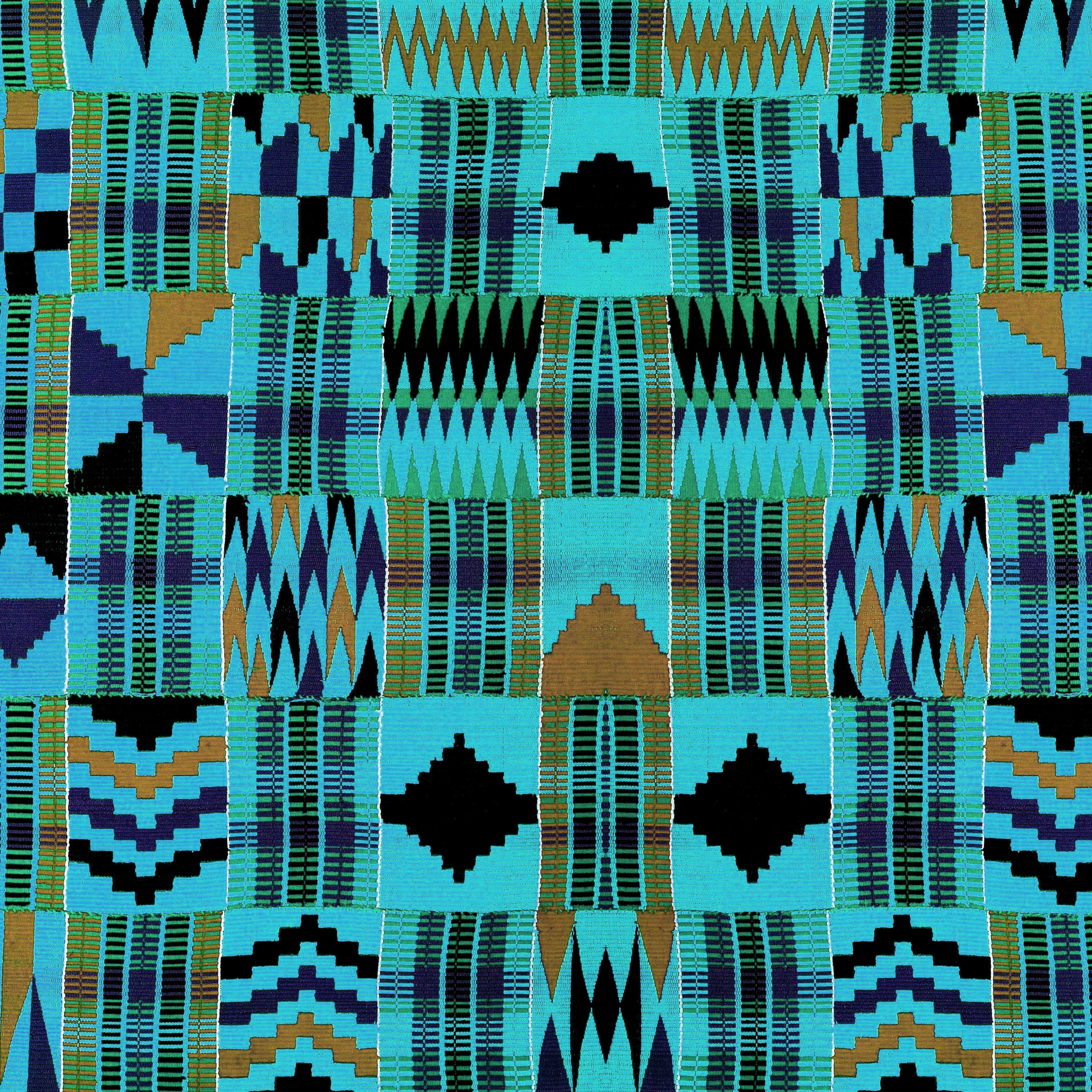 Kente Turquoise Pattern Vinyl 12" x 12" - The Vinyl Haus