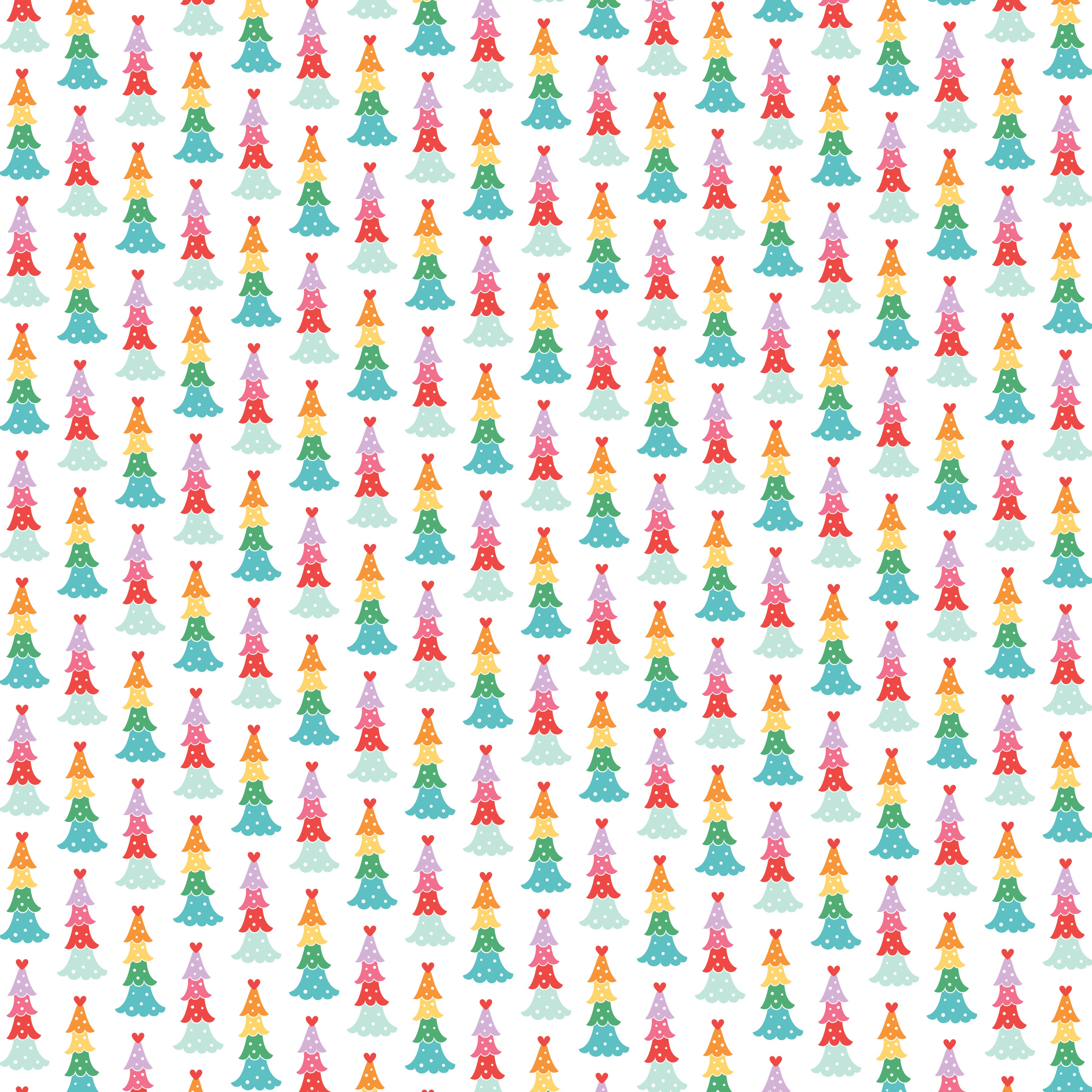 Bright Rainbow Christmas Tree Pattern Vinyl 12" x 12" - The Vinyl Haus