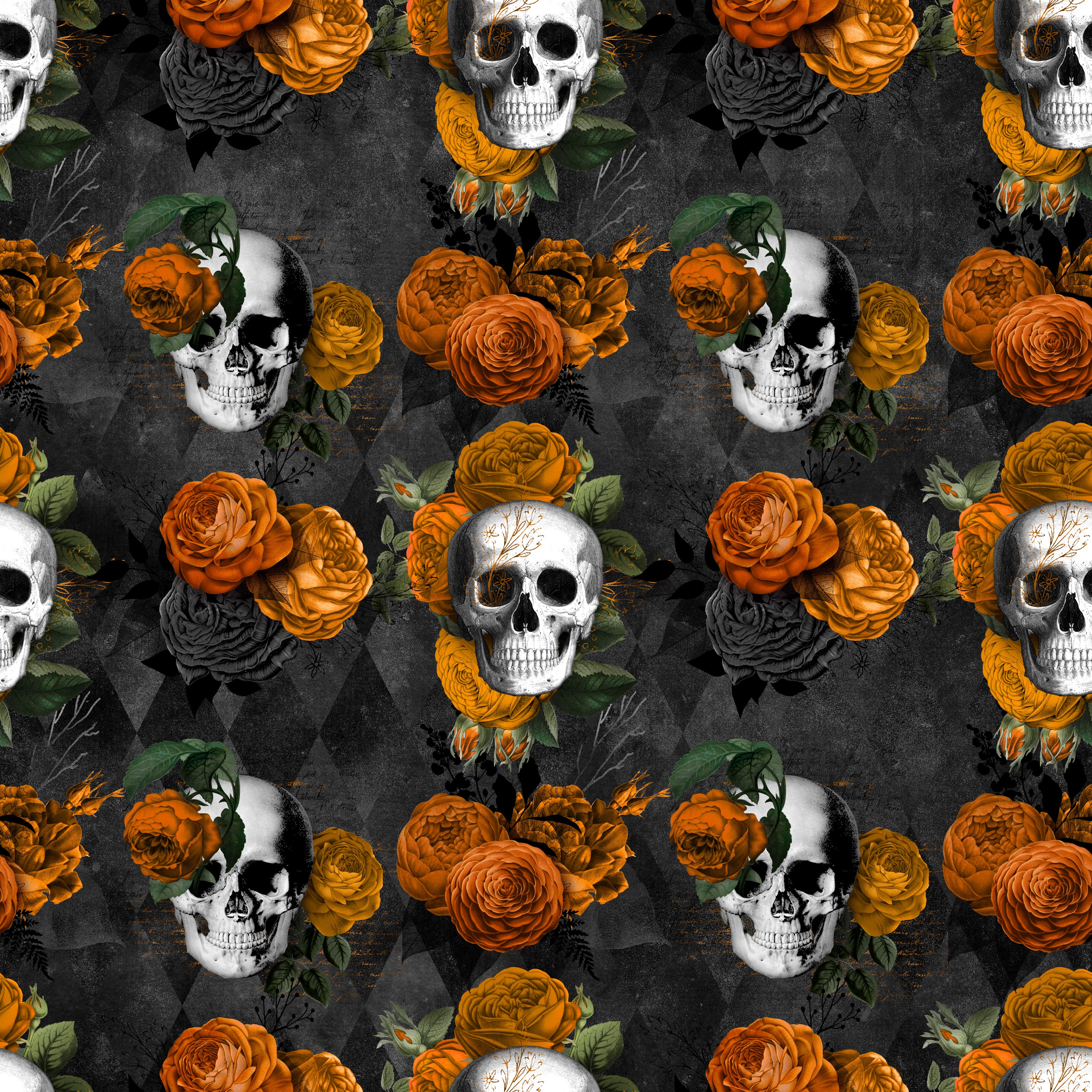 Skulls and Roses Pattern Vinyl 12" x 12" - The Vinyl Haus