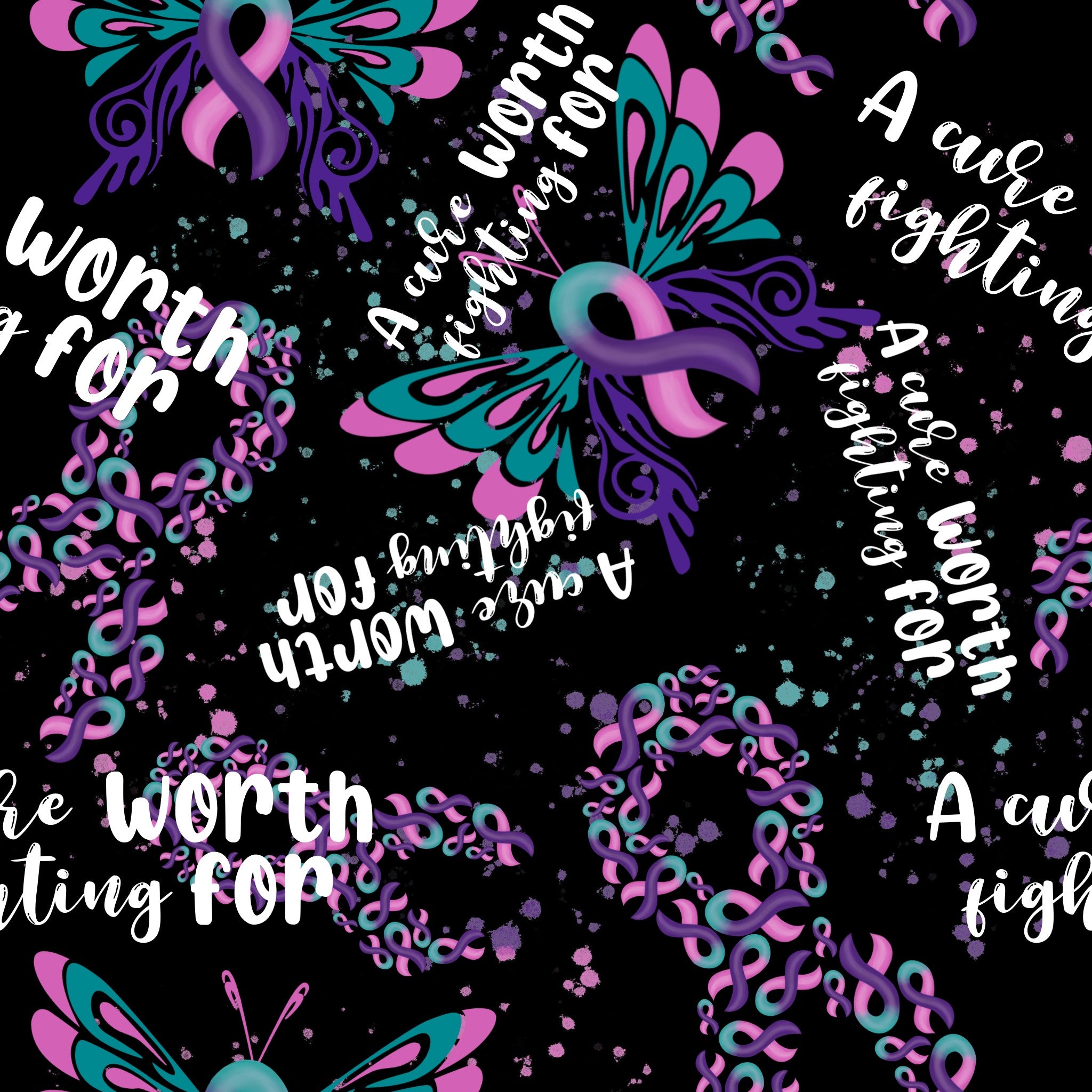 A Cure Worth Fighting For Patterned Vinyl 12" x 12" - The Vinyl Haus