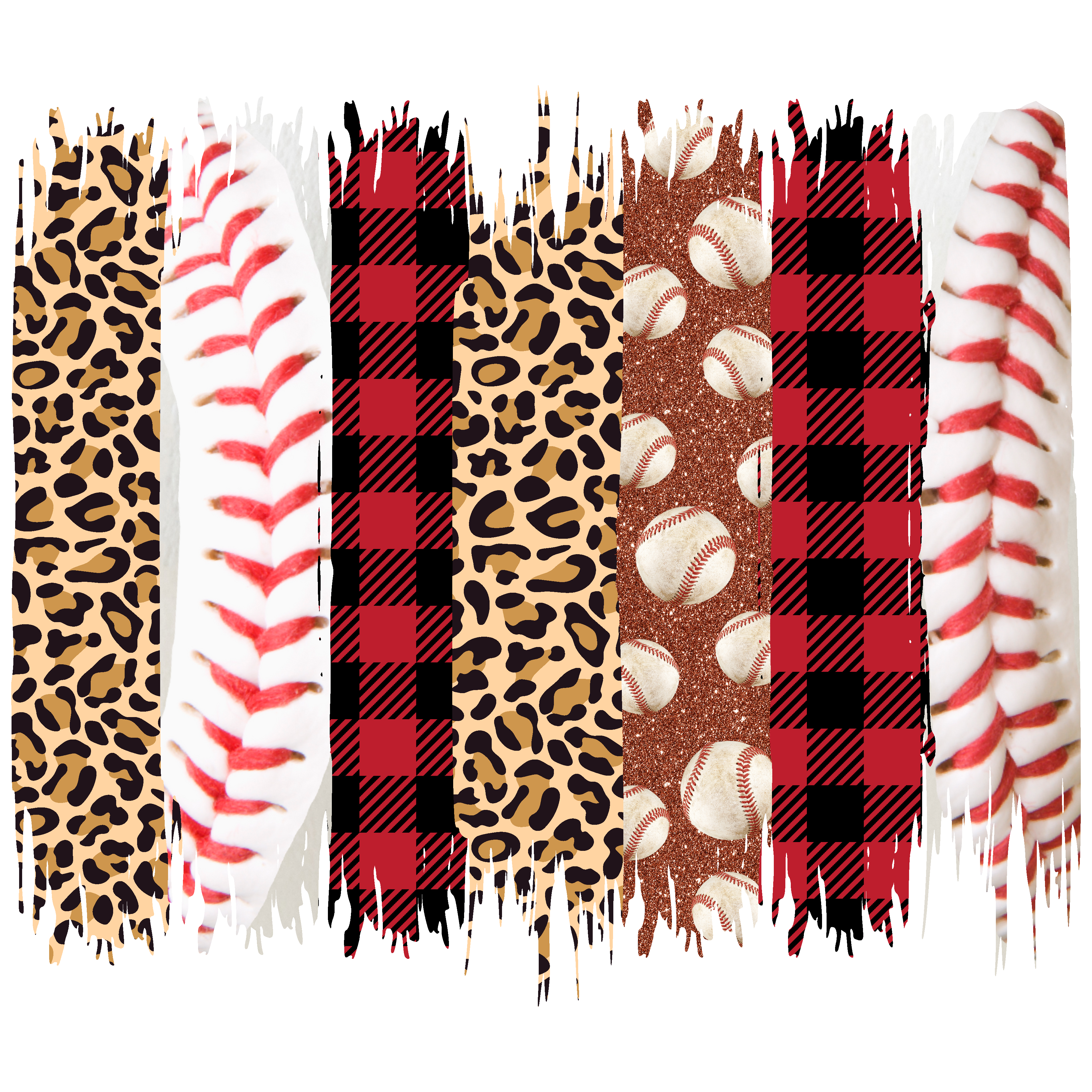 Baseball Brushstroke Patterned Vinyl 12" x 12" - The Vinyl Haus