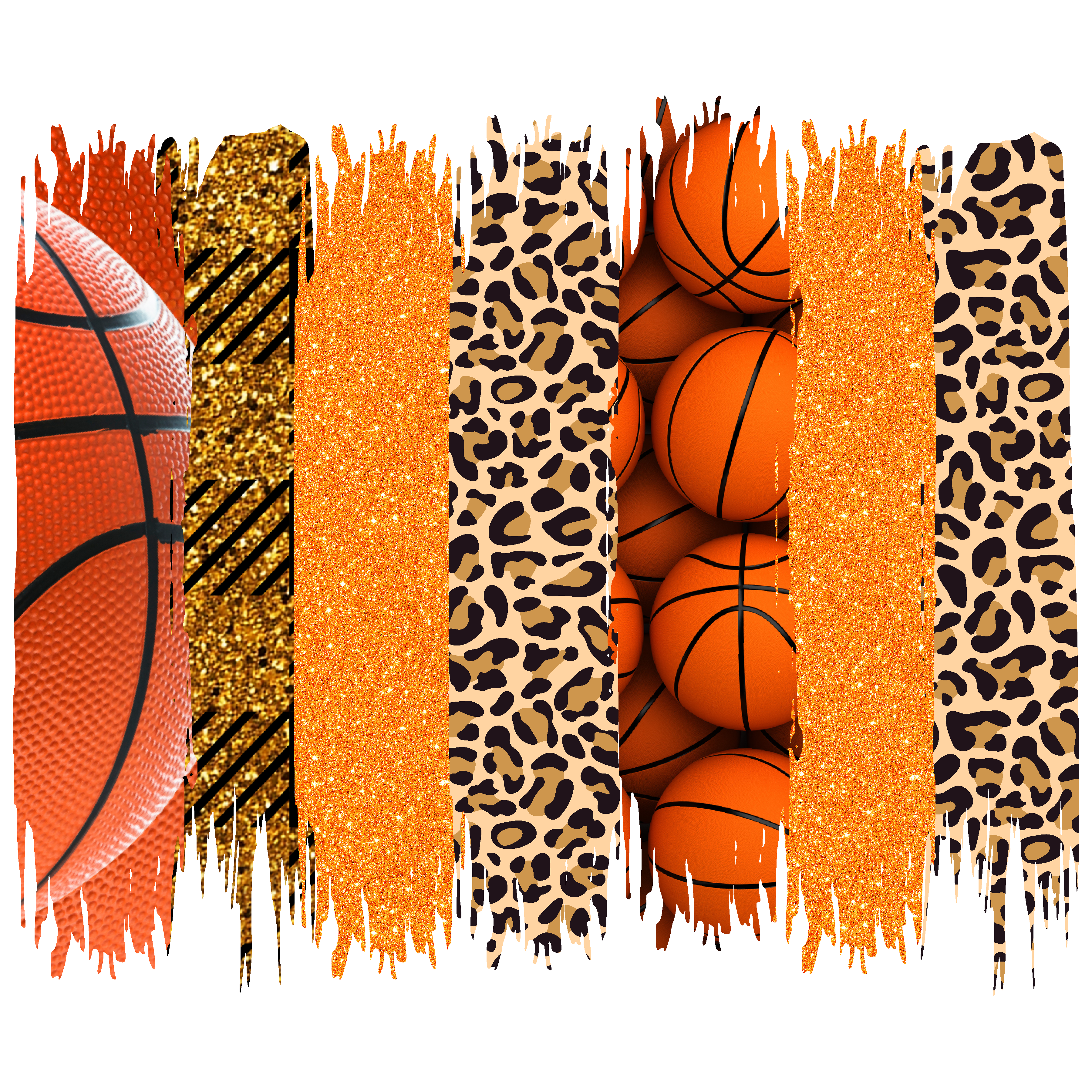Basketball Brushstroke Patterned Vinyl 12" x 12" - The Vinyl Haus